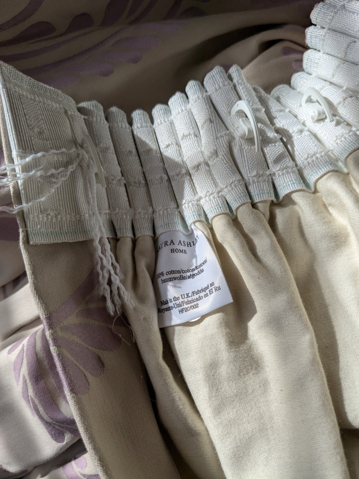 Laura Ashley Single Marchmont Curtain W 128 x D 72 in Lilac Silver READ DESC.