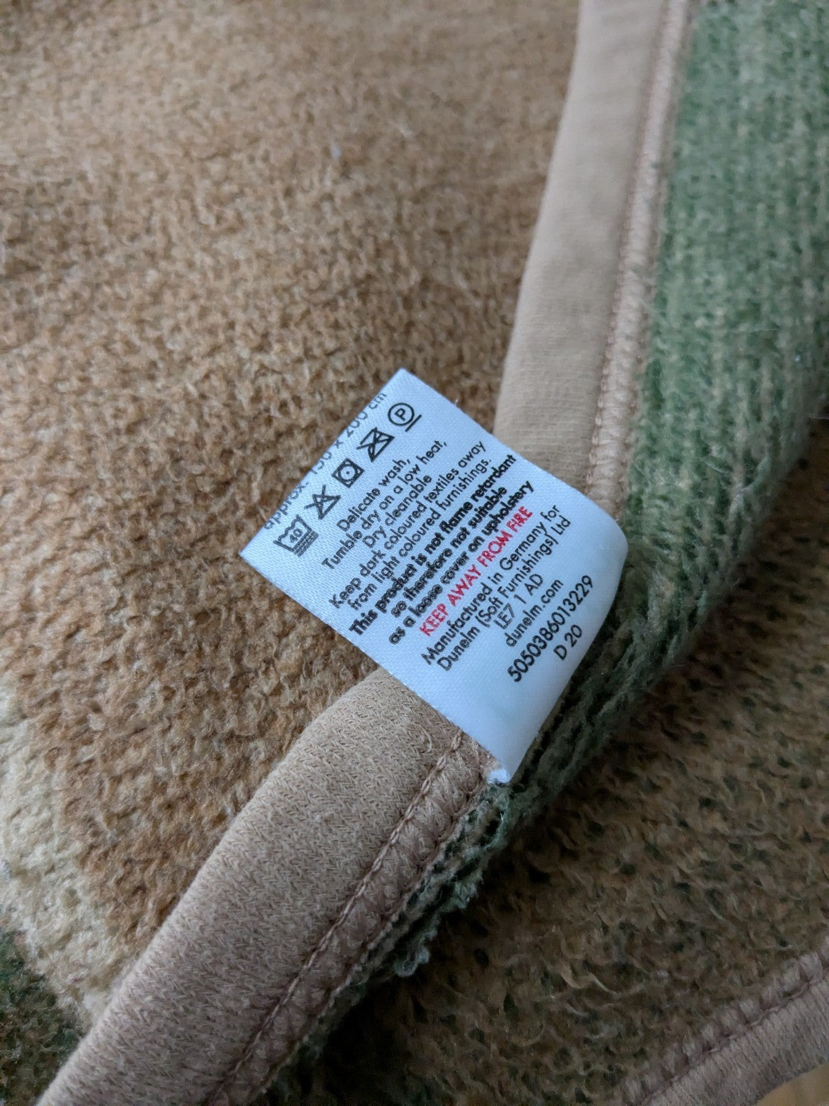 Large Check Brown Blanket 200cm x 150cm Beige Burgundy Sofa Throw Retro 90s 00s