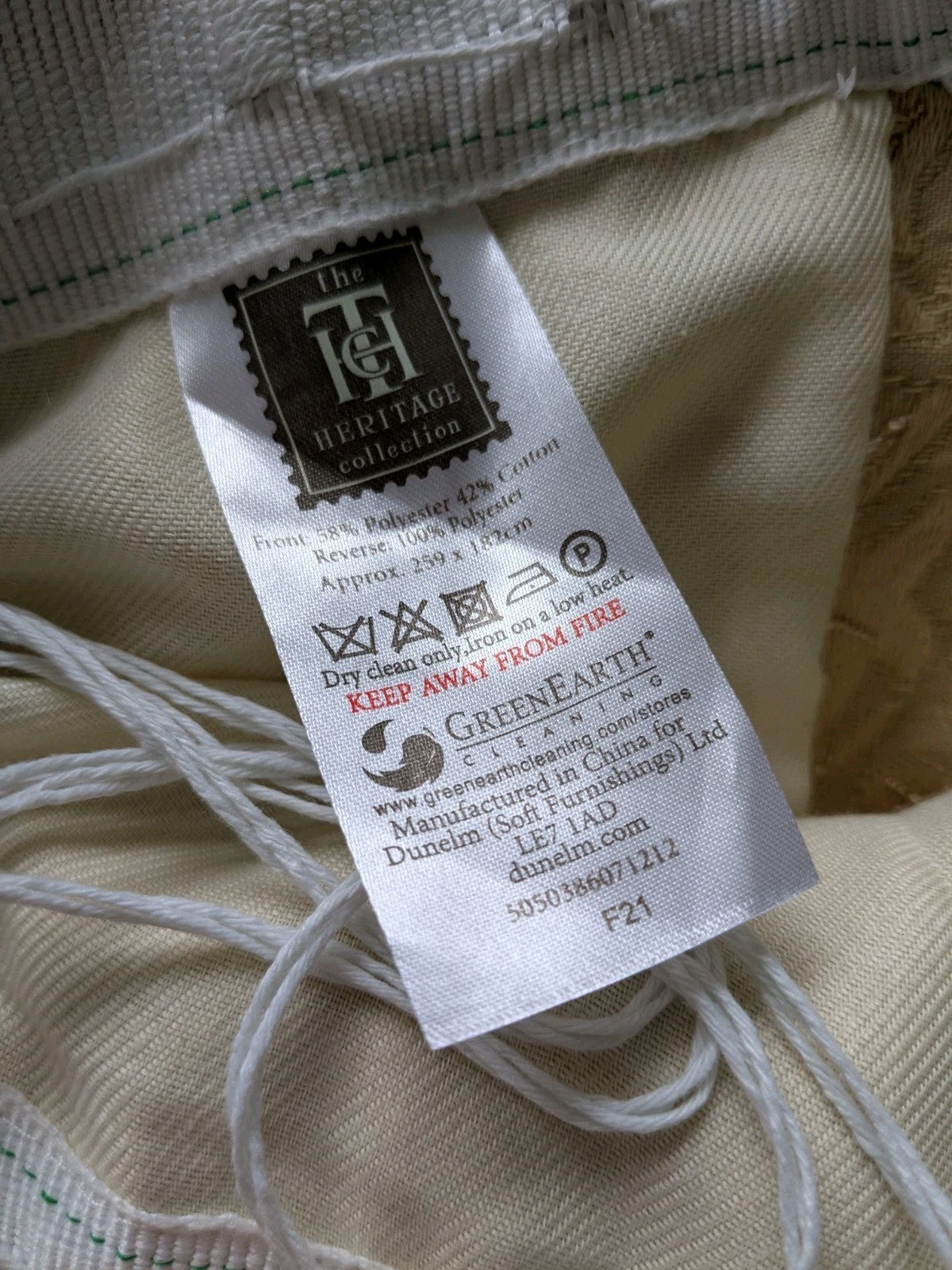 Dunelm Curtains Textured Woven Cream Gold W259 x 182 cm Pencil Pleat Kensington 