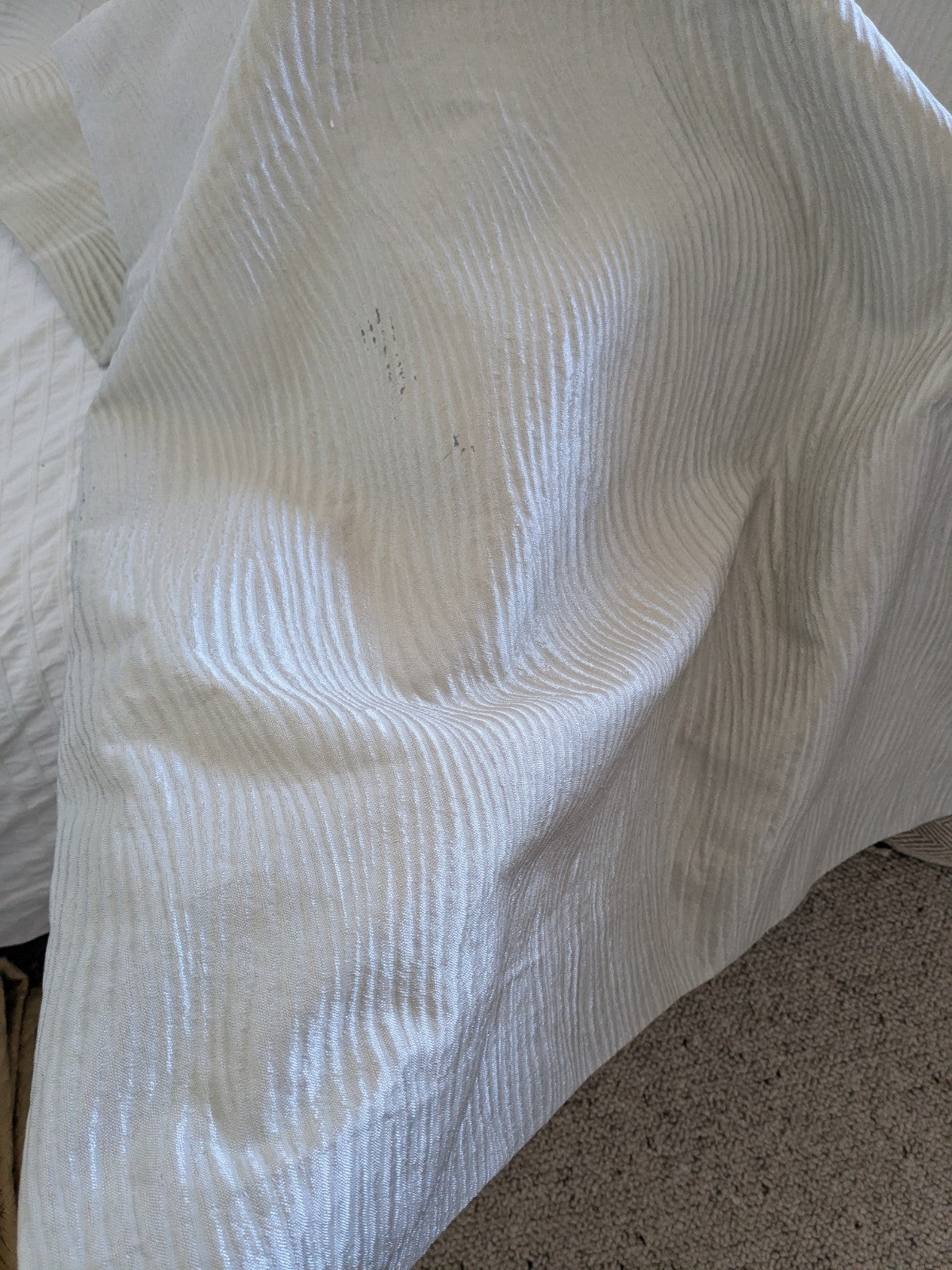 Next Grey Silver Eyelet Curtains Textured Wavy Long W135 x L229cm (53X90") READ 