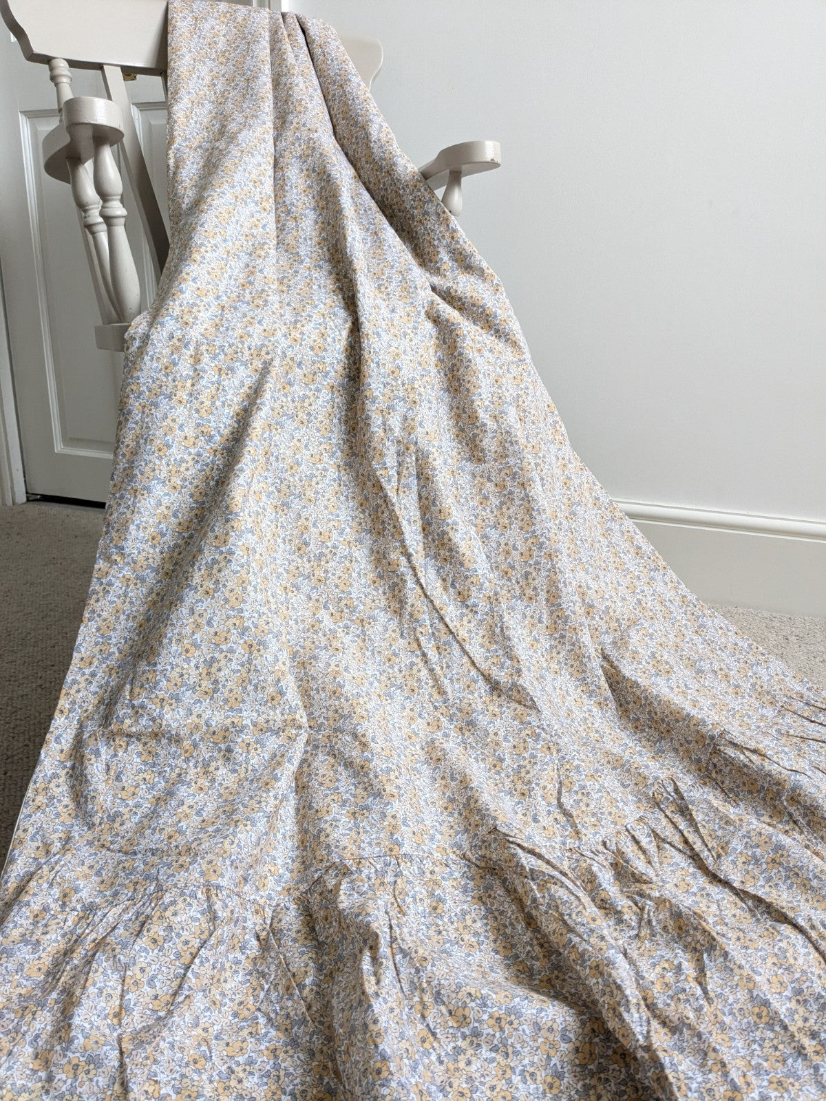 Laura Ashley Libby Ditsy Floral Eyelet Blackout Curtains Grey W117 x 183 cm