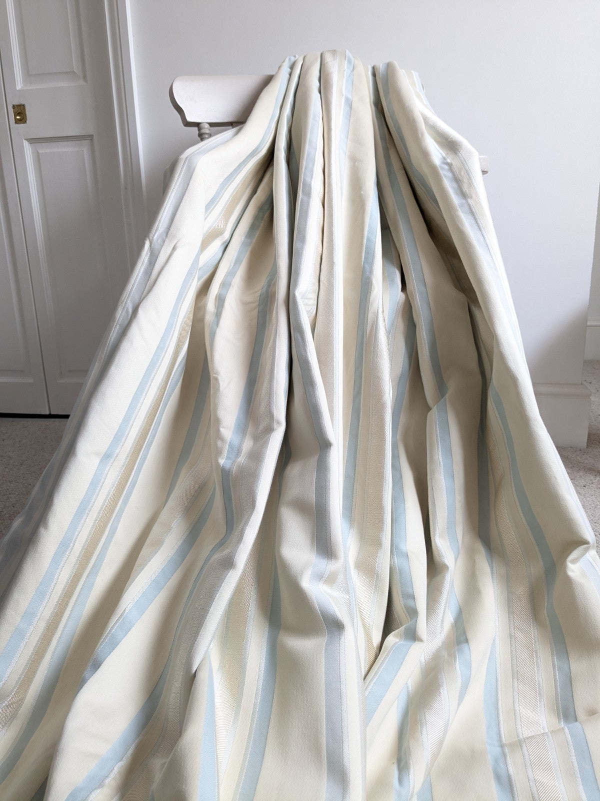 Laura Ashley Single Door Curtain Stripe W32 x D84" Pinch Pleat MTM Interlined