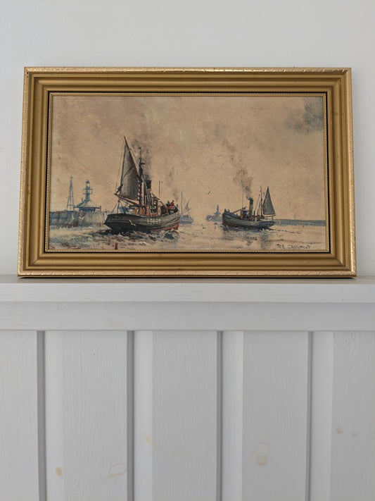 Joe Crowfoot  - Lowestoft Drifter Our Allies Framed Fishing Boat READ DESCRIPTIO