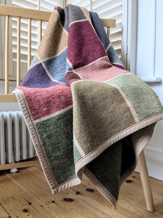 Large Check Brown Blanket 200cm x 150cm Beige Burgundy Sofa Throw Retro 90s 00s