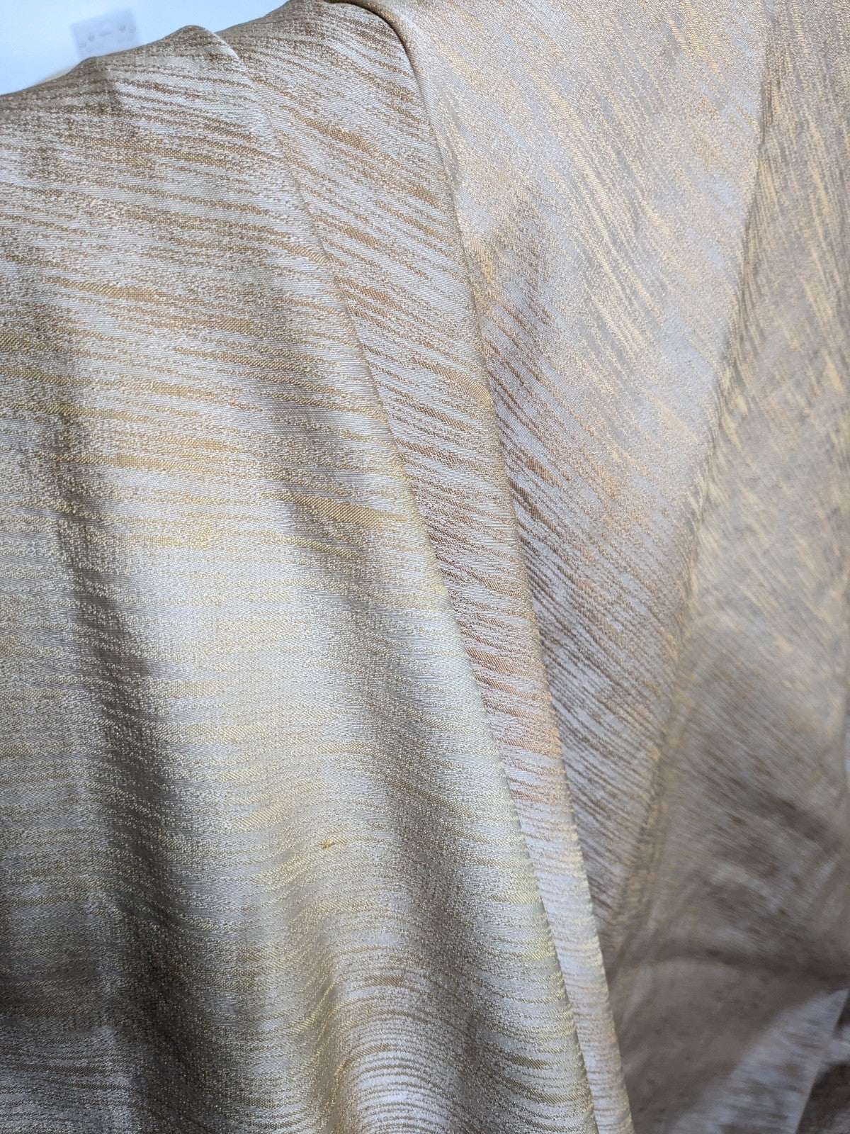 Gold Curtains W100 x L86 inches Textured Long Lined Pencil Pleat READ DESC.