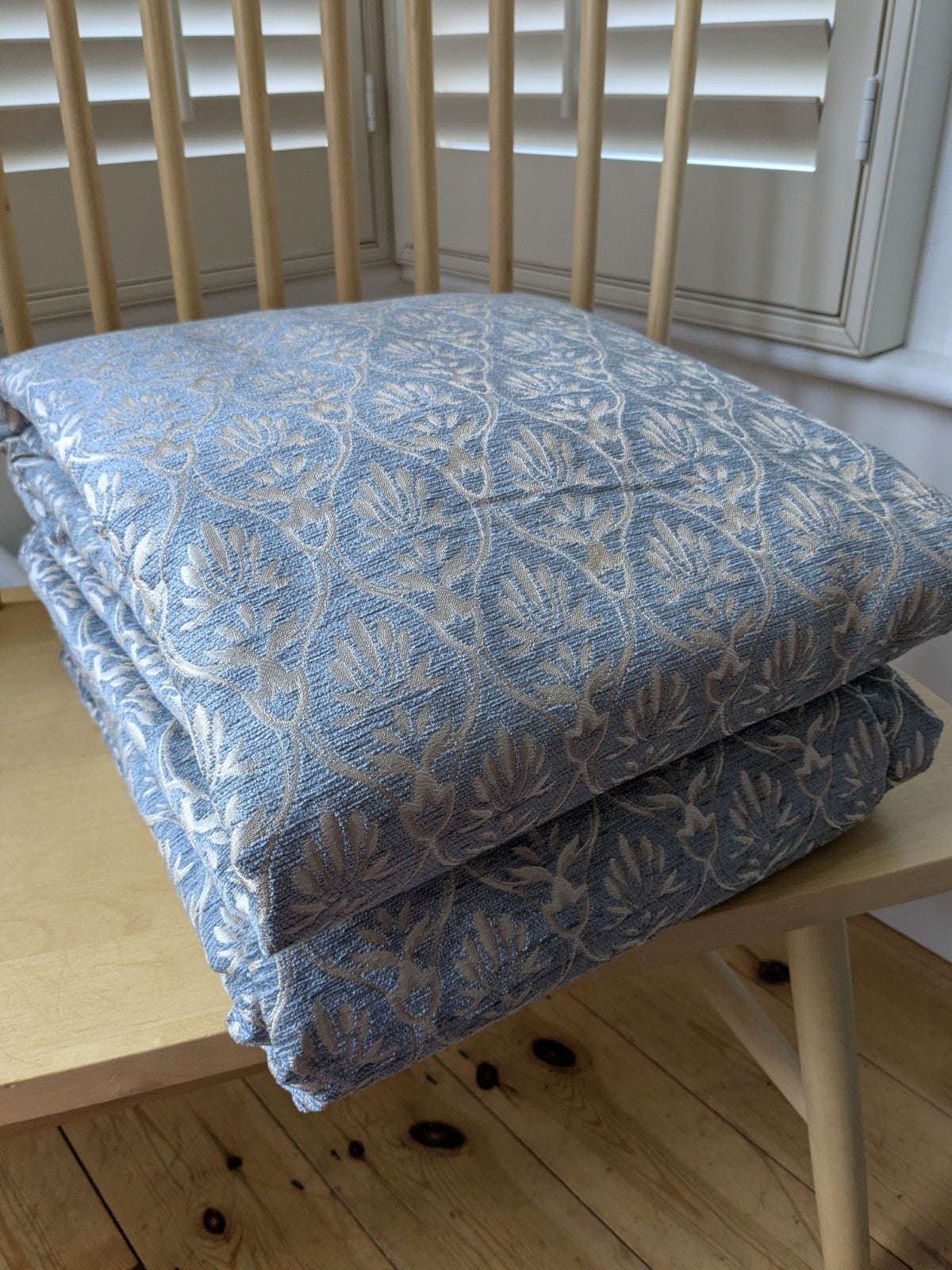 Dunelm Heritage Curtains W229 x D183 cm Duck Egg Blue Lined Extra Wide Thick