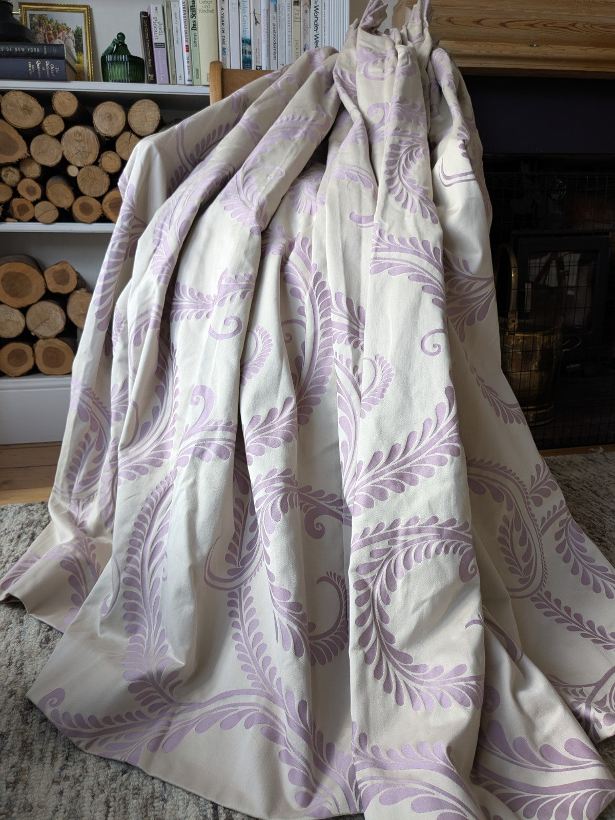 Laura Ashley Single Marchmont Curtain W 128 x D 72 in Lilac Silver READ DESC.