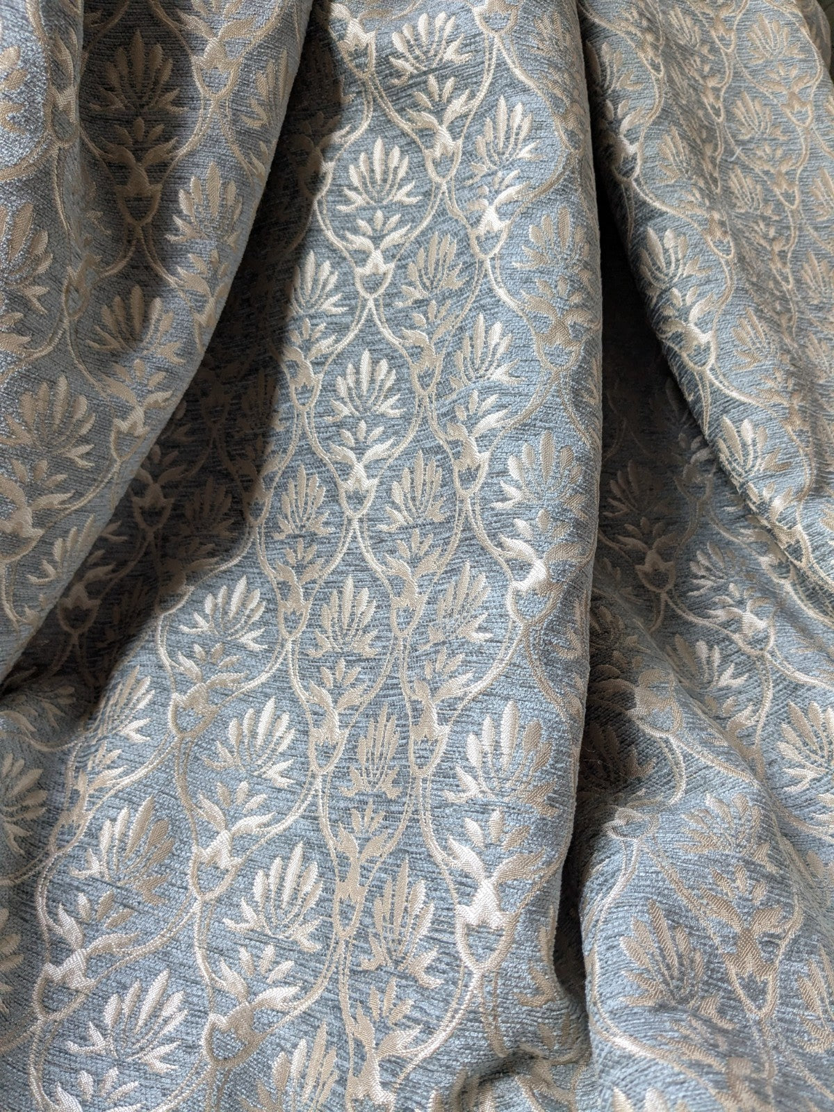 Dunelm Heritage Curtains W229 x D183 cm Duck Egg Blue Lined Extra Wide Thick