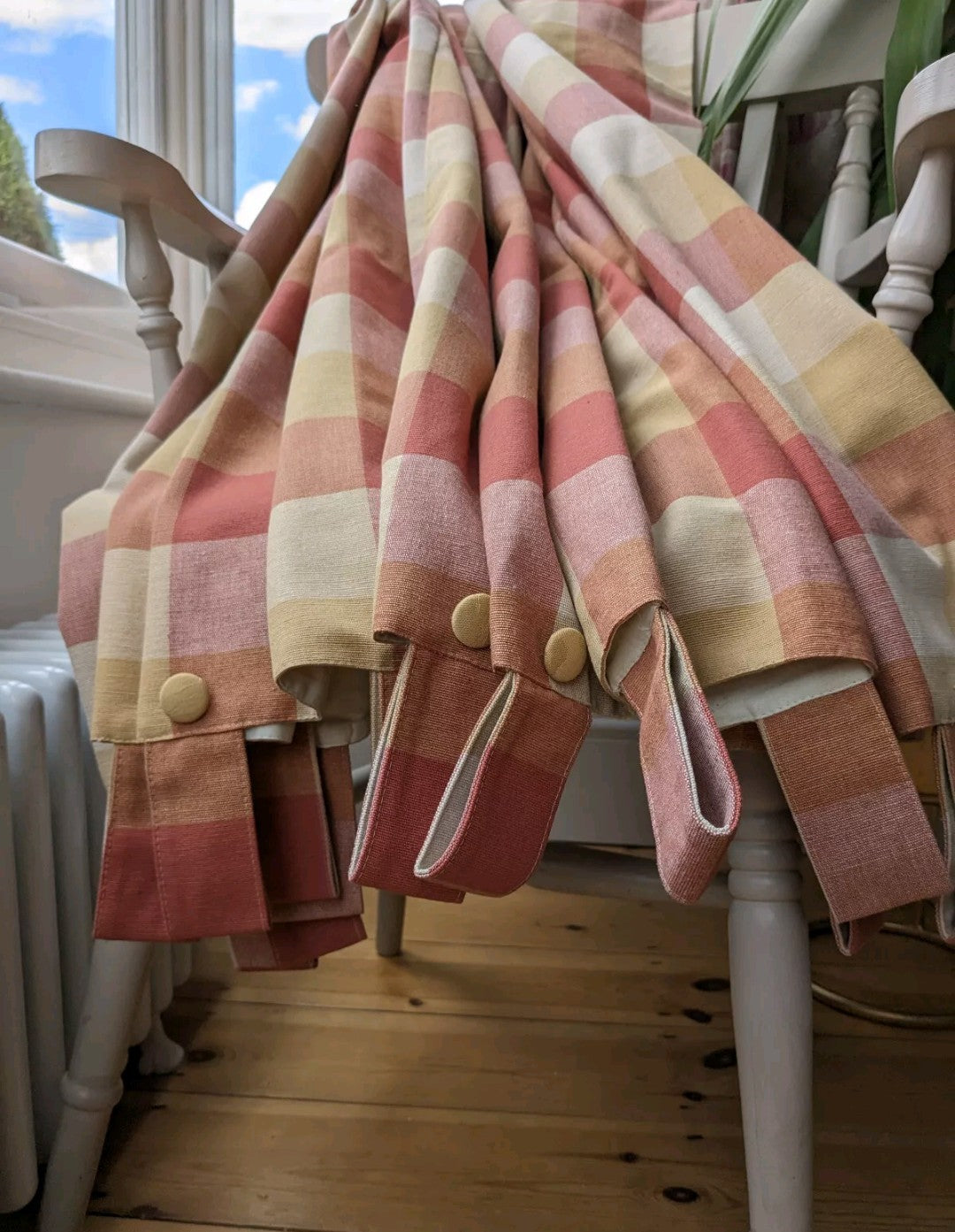 Laura Ashley Curtains W98 x L54 inches Tab Top Country Cottage Extra Wide Check 