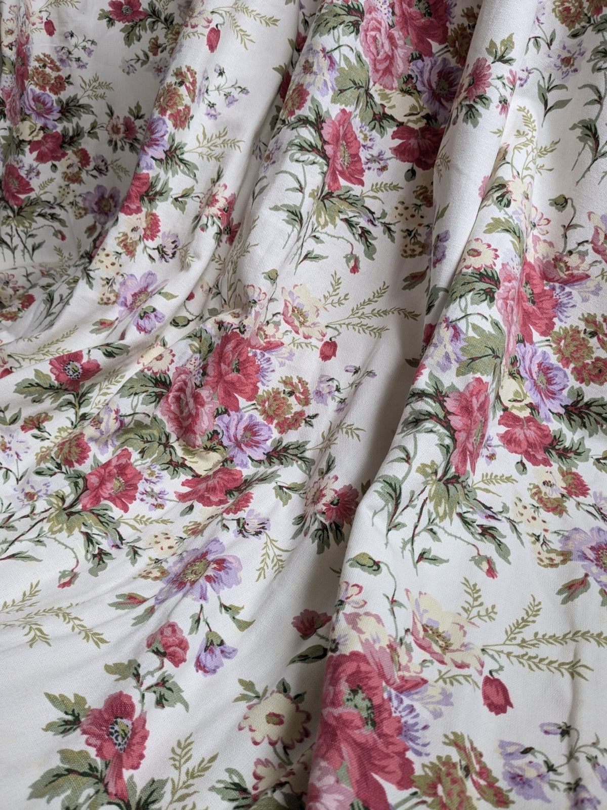 Laura Ashley Pencil Pleat Curtains Arundel Rose Floral D81 x W51 in Lined Long