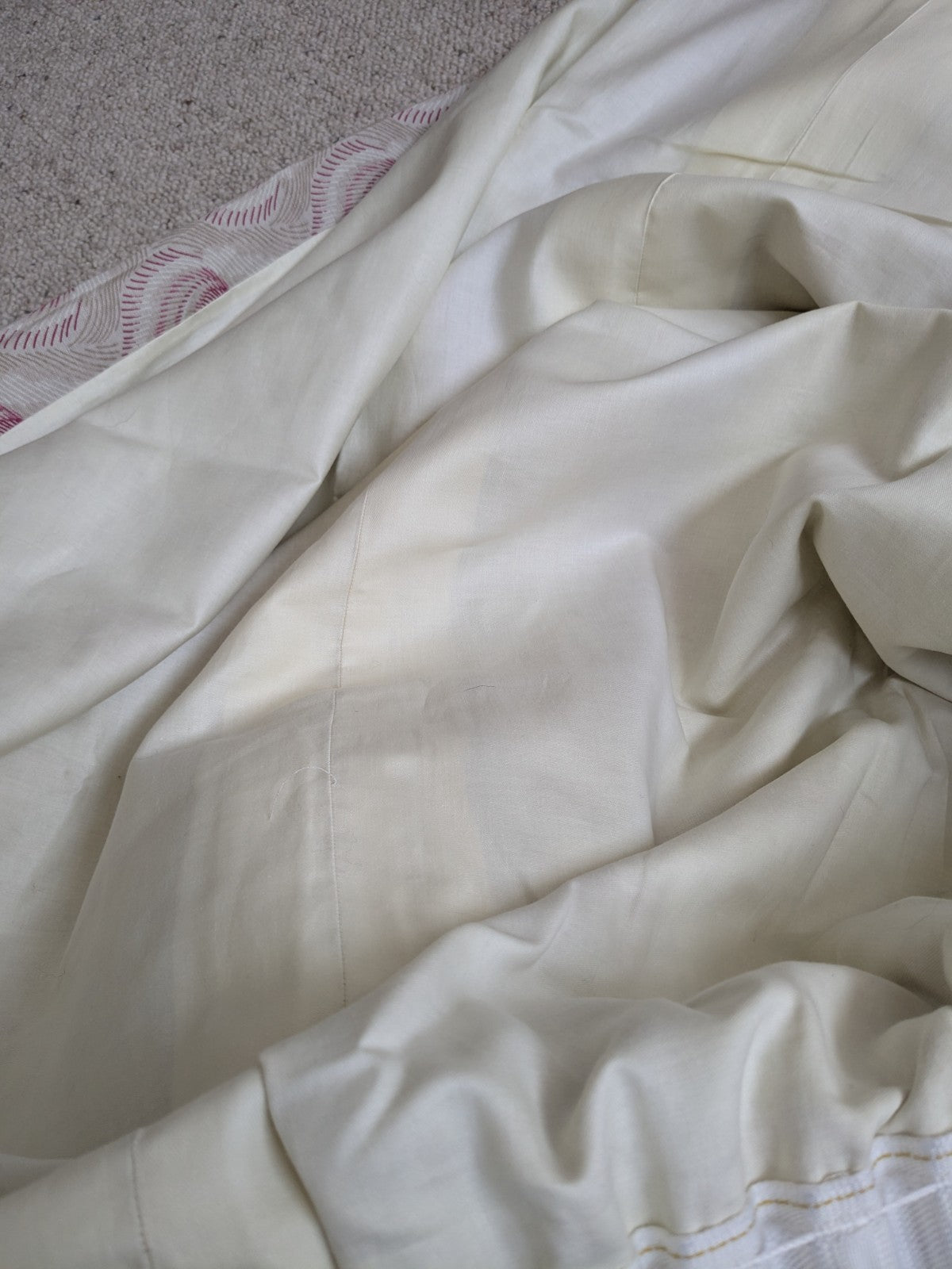 Laura Ashley Montague Ruby Lined Curtains Width 76" Drop 78" each Beige Pink