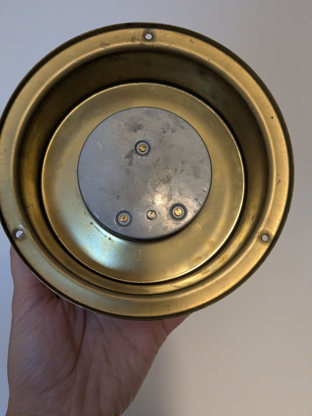 Westclox Wall Mounted Barometer Thermometer Home Weather Brass 6 x 2 in 