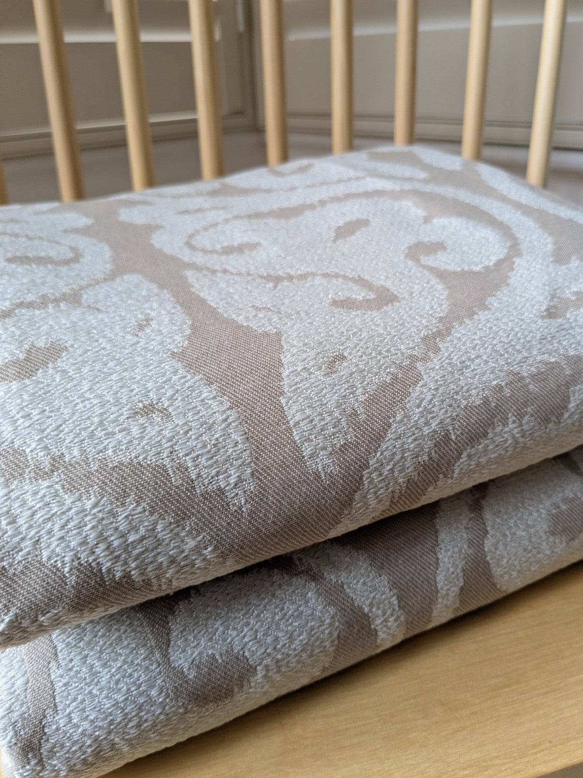 Dunelm Curtains W117 x D228 cm Beige Jacquard Lined Eyelet Long 