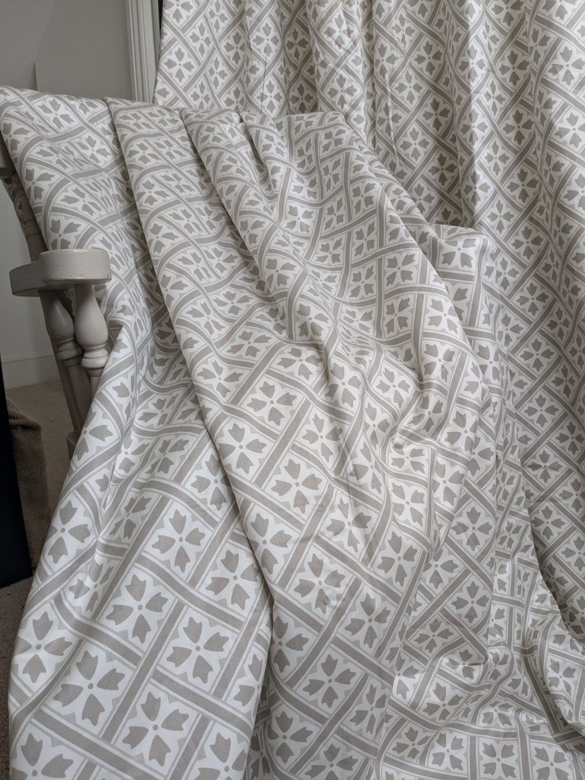 Laura Ashley Mr Jones Pinch Pleat Fleece Lined Curtains D89 x W26.5" Warm Long