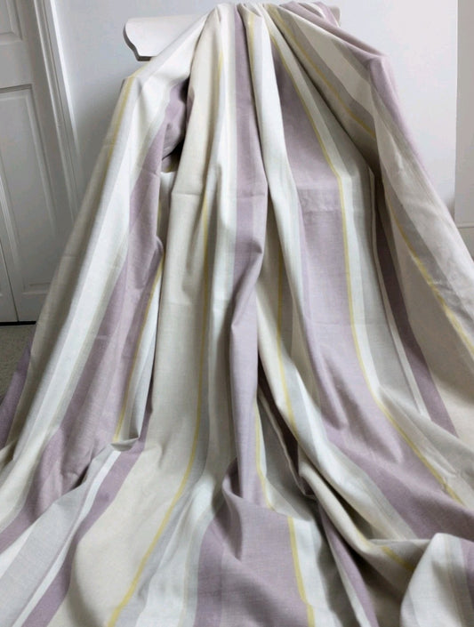 Laura Ashley Curtains D88 x W84 in Lilac Purple Striped Lined Pencil Pleat