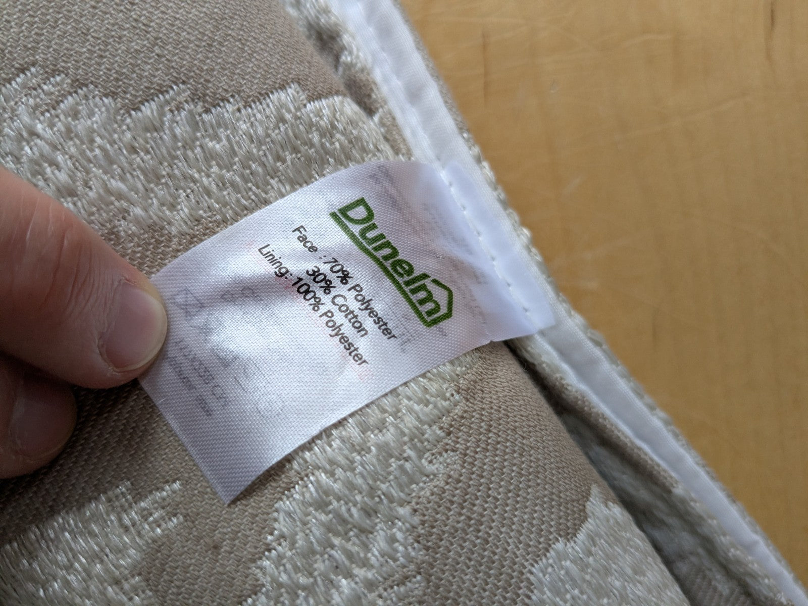 Dunelm Curtains W117 x D228 cm Beige Jacquard Lined Eyelet Long 