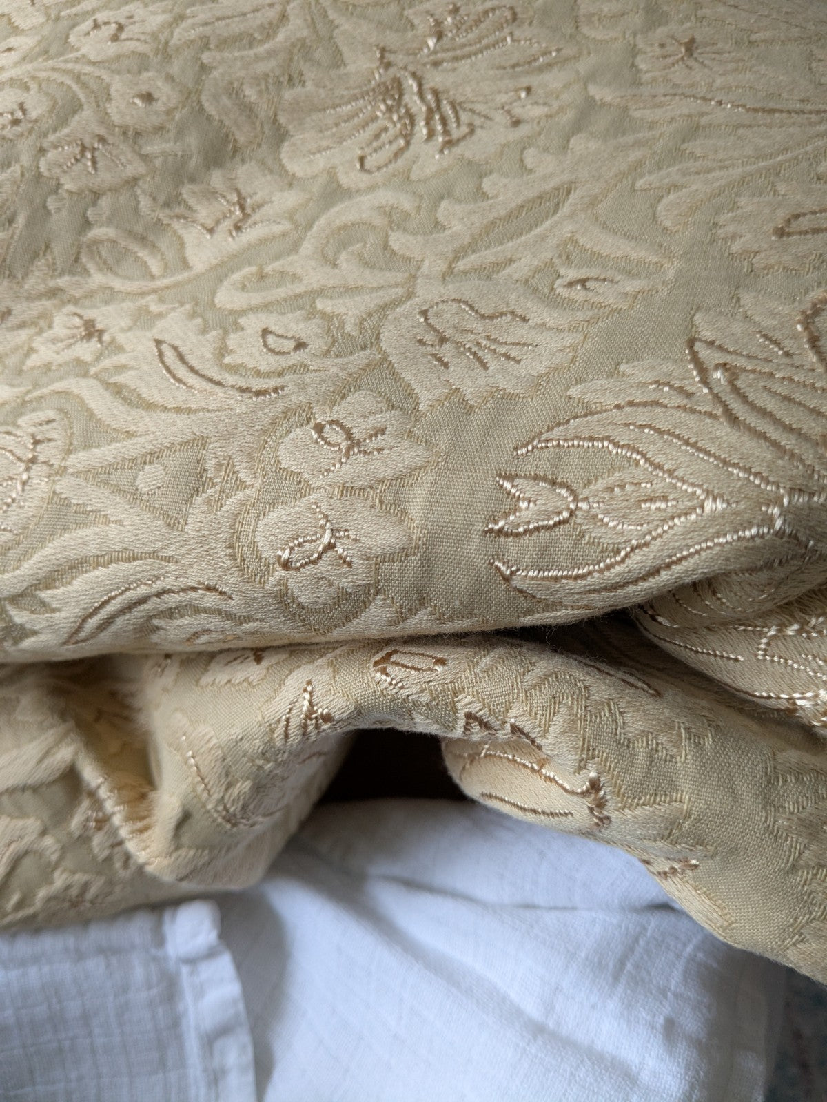 Dunelm Curtains Textured Woven Cream Gold W259 x 182 cm Pencil Pleat Kensington 