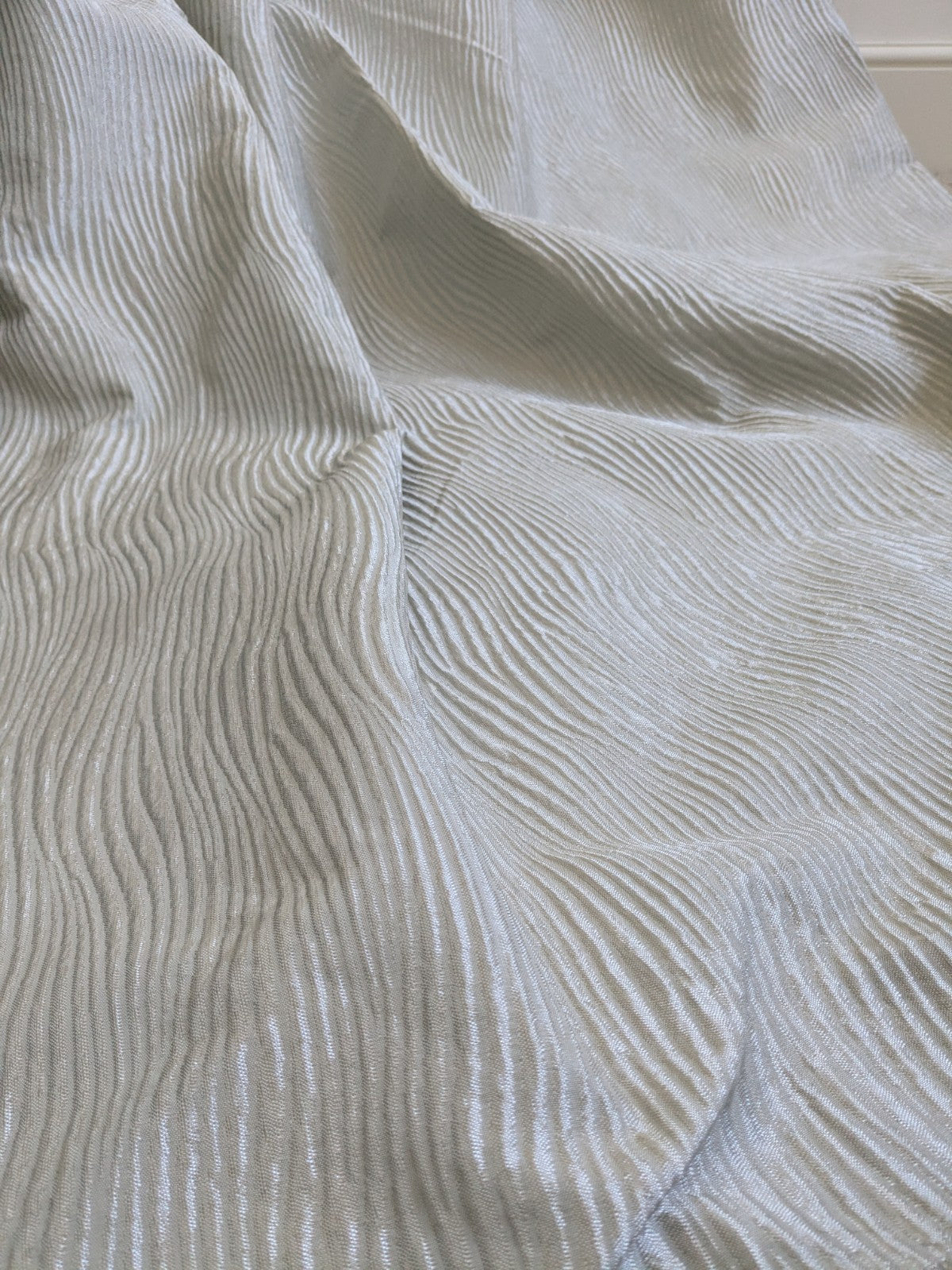 Next Grey Silver Eyelet Curtains Textured Wavy Long W135 x L229cm (53X90") READ 