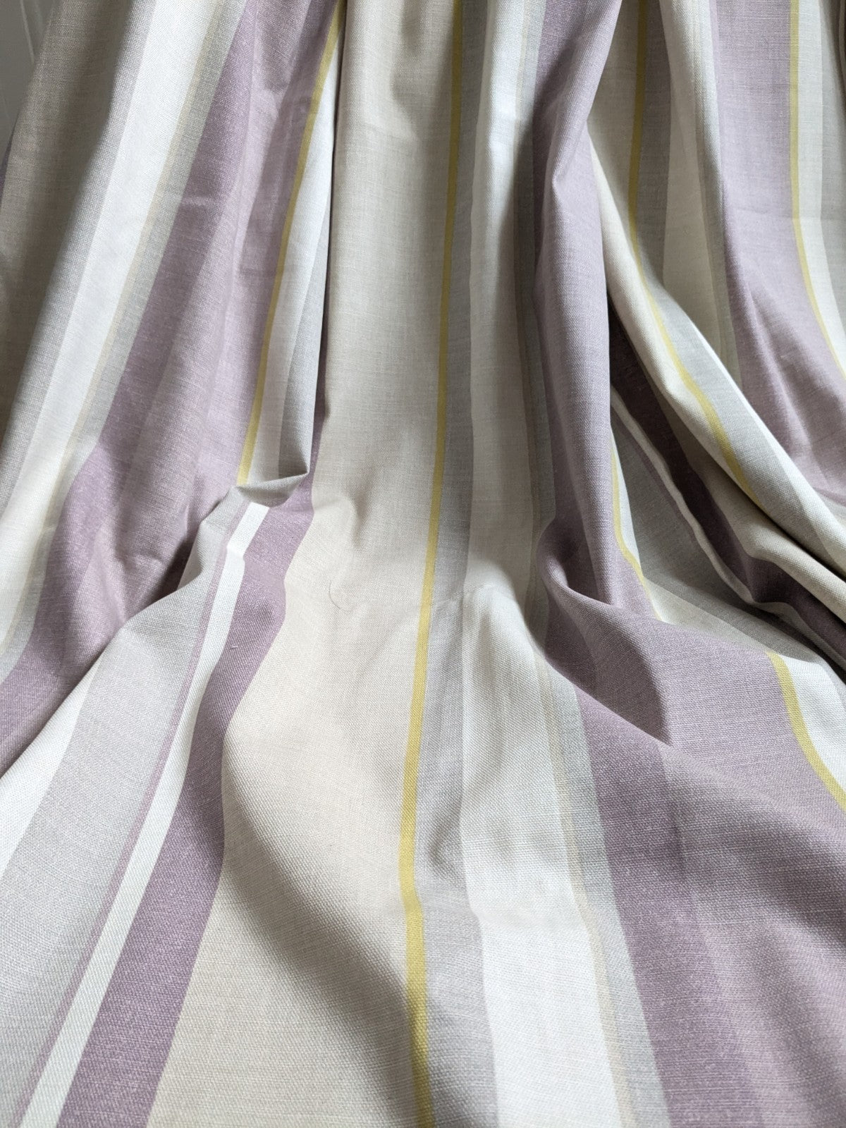 Laura Ashley Curtains D88 x W84 in Lilac Purple Striped Lined Pencil Pleat