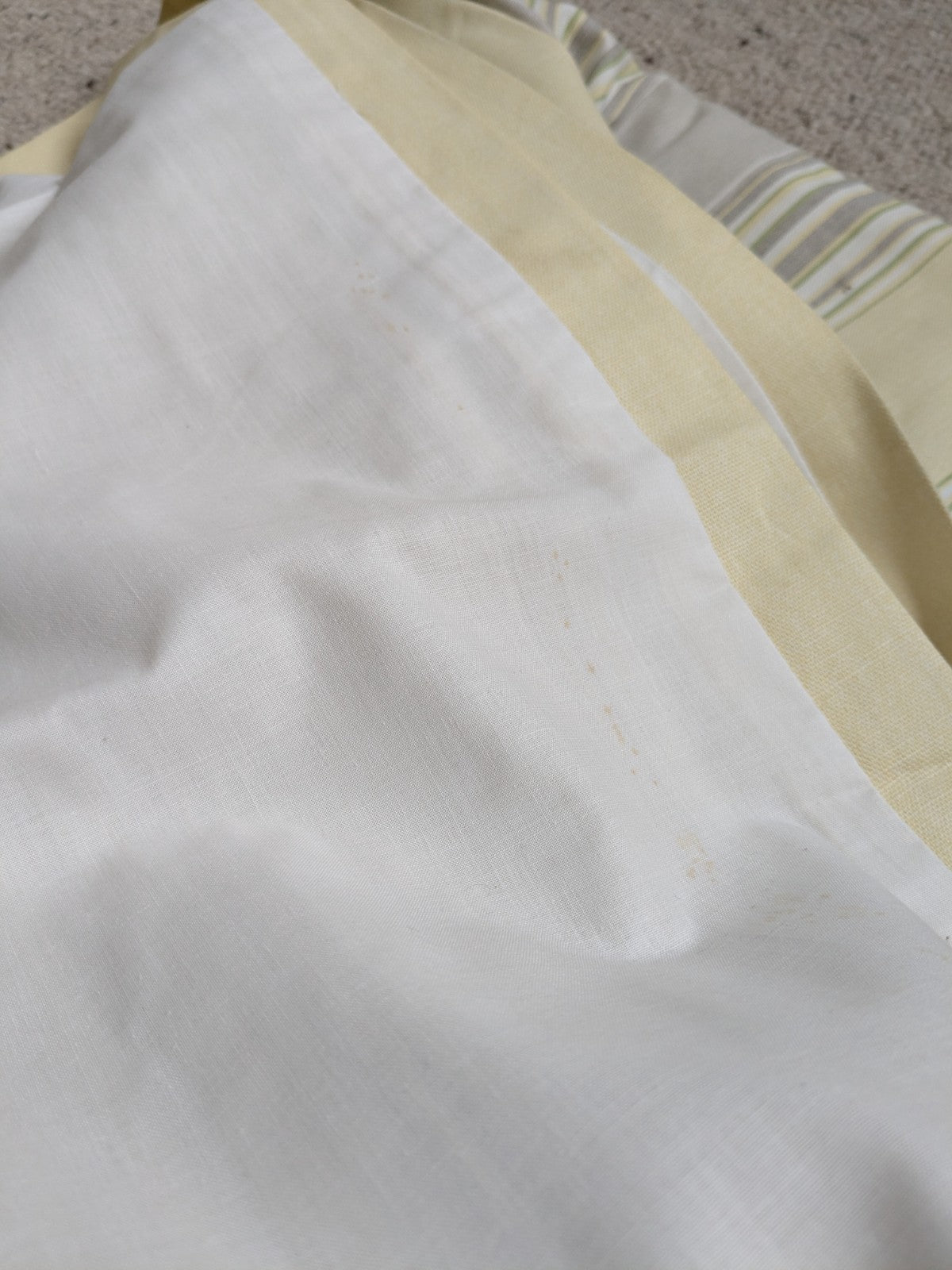 Laura Ashley Yellow Beige Striped Curtains 90 x 90 in Large Long Cotton Heavy