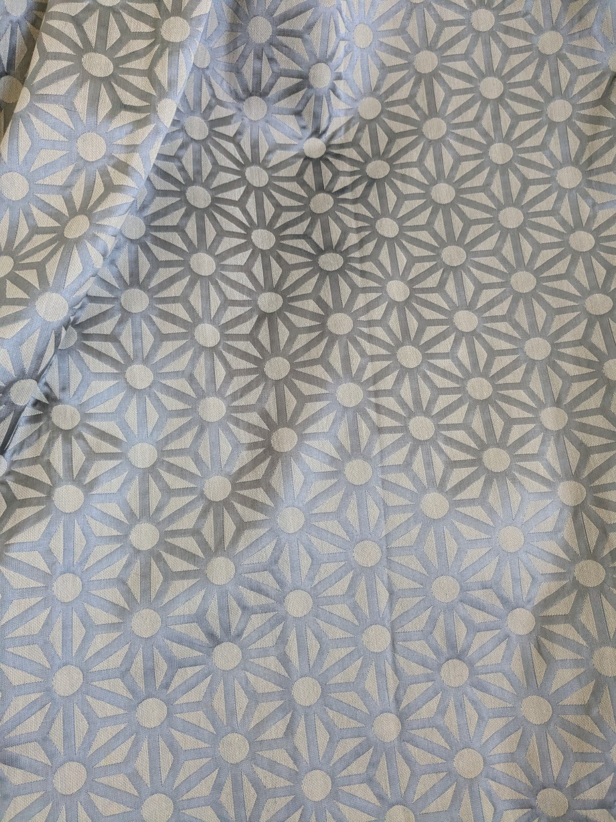 John Lewis Lined Eyelet Curtains Grey Geometric Heavy Long W220 x L220cm READ DE