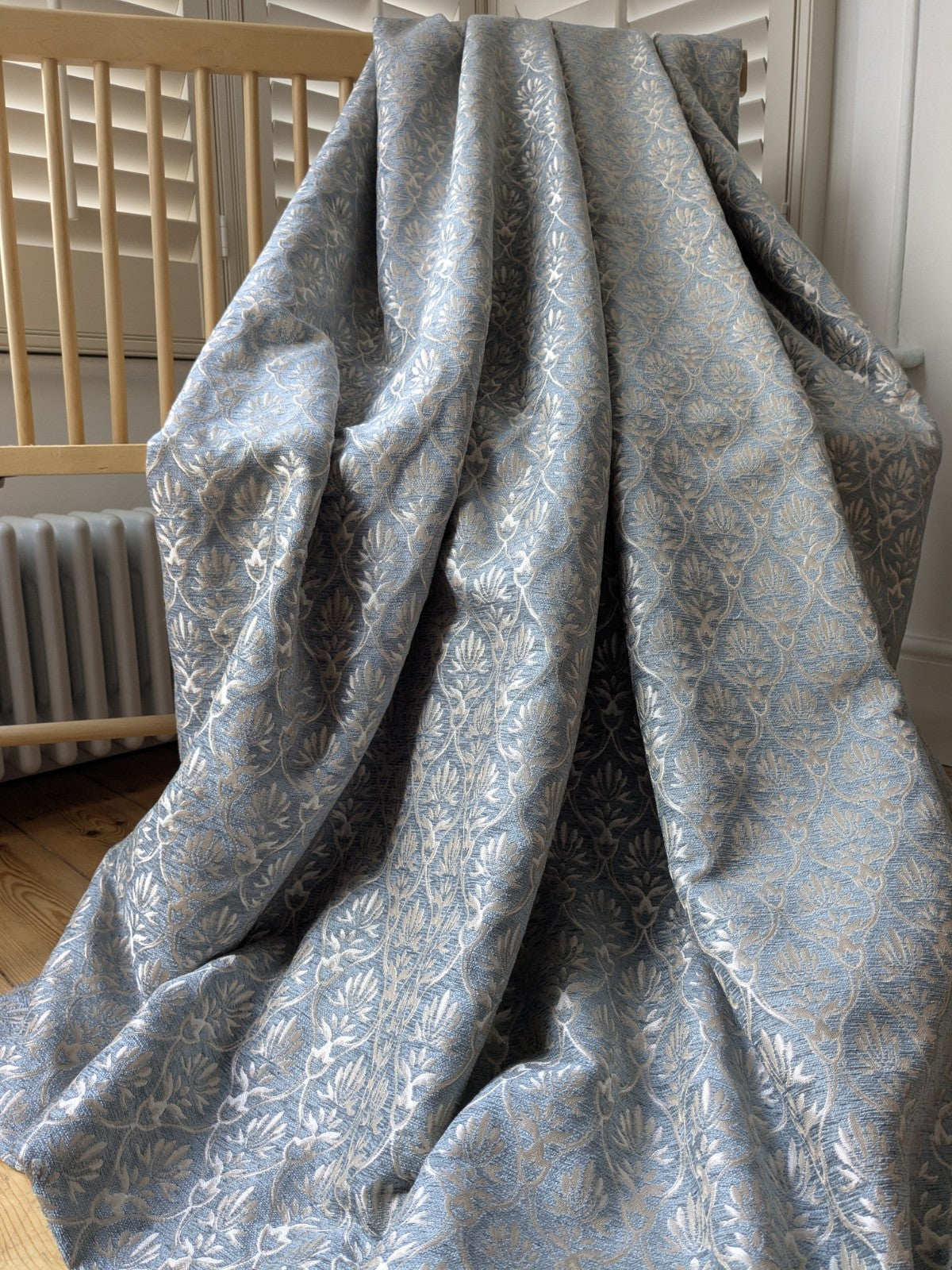 Dunelm Heritage Curtains W229 x D183 cm Duck Egg Blue Lined Extra Wide Thick