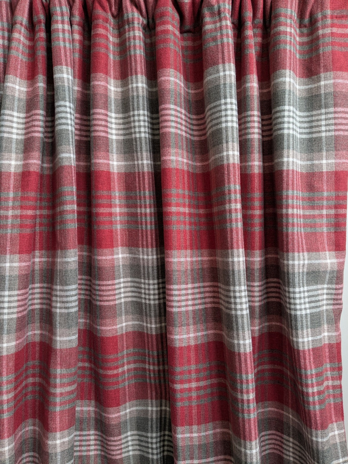 NEXT Thick Red Tartan Blackout Door Curtain L84 x W66 in Fleece Warm Rod Pocket
