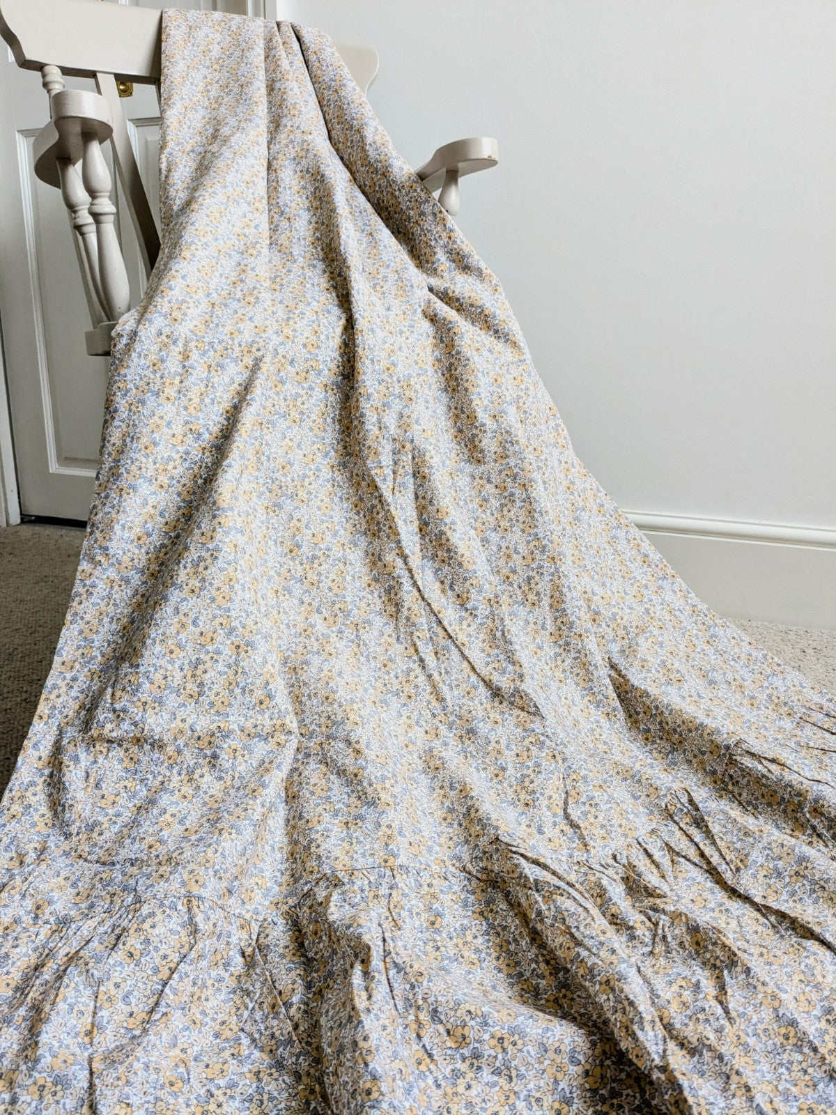 Laura Ashley Libby Ditsy Floral Eyelet Blackout Curtains Grey W117 x 183 cm