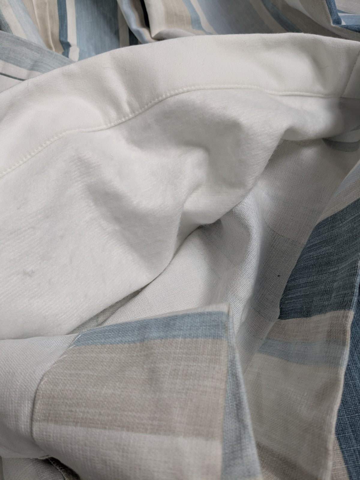 Laura Ashley Stripe Blue Curtains Pinch Pleat W102 x D206cm Fleece Lined