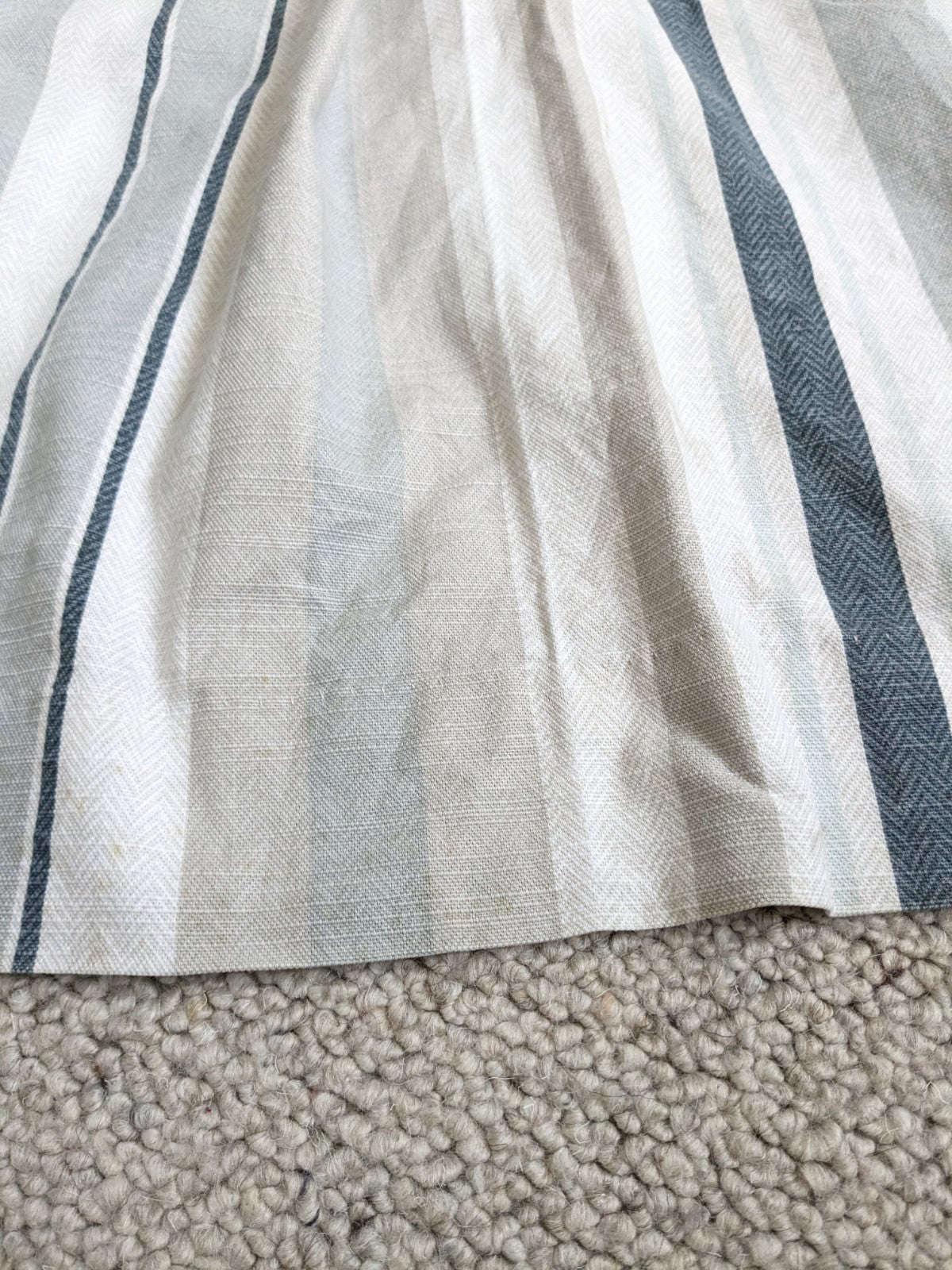 Laura Ashley Curtains W220 x L220 cm Striped Lined Pencil Pleat READ DESCRIPTION