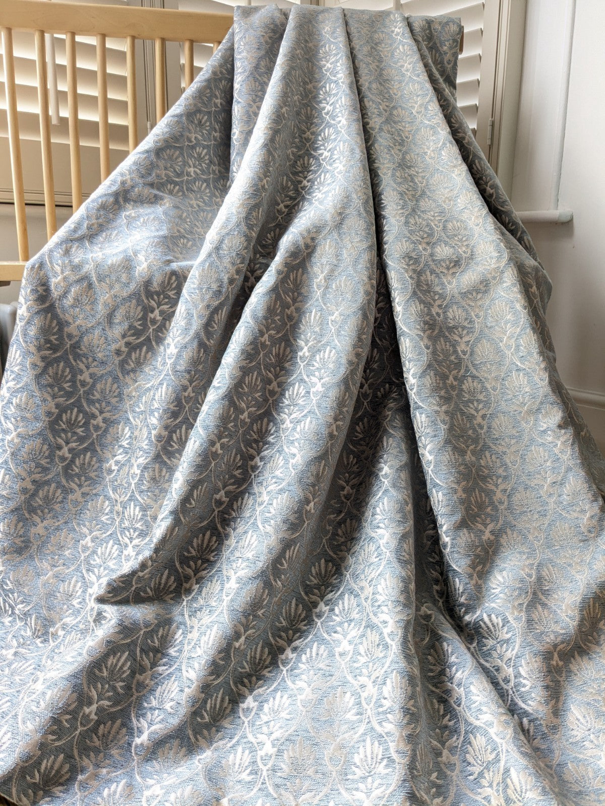 Dunelm Heritage Curtains W229 x D183 cm Duck Egg Blue Lined Extra Wide Thick