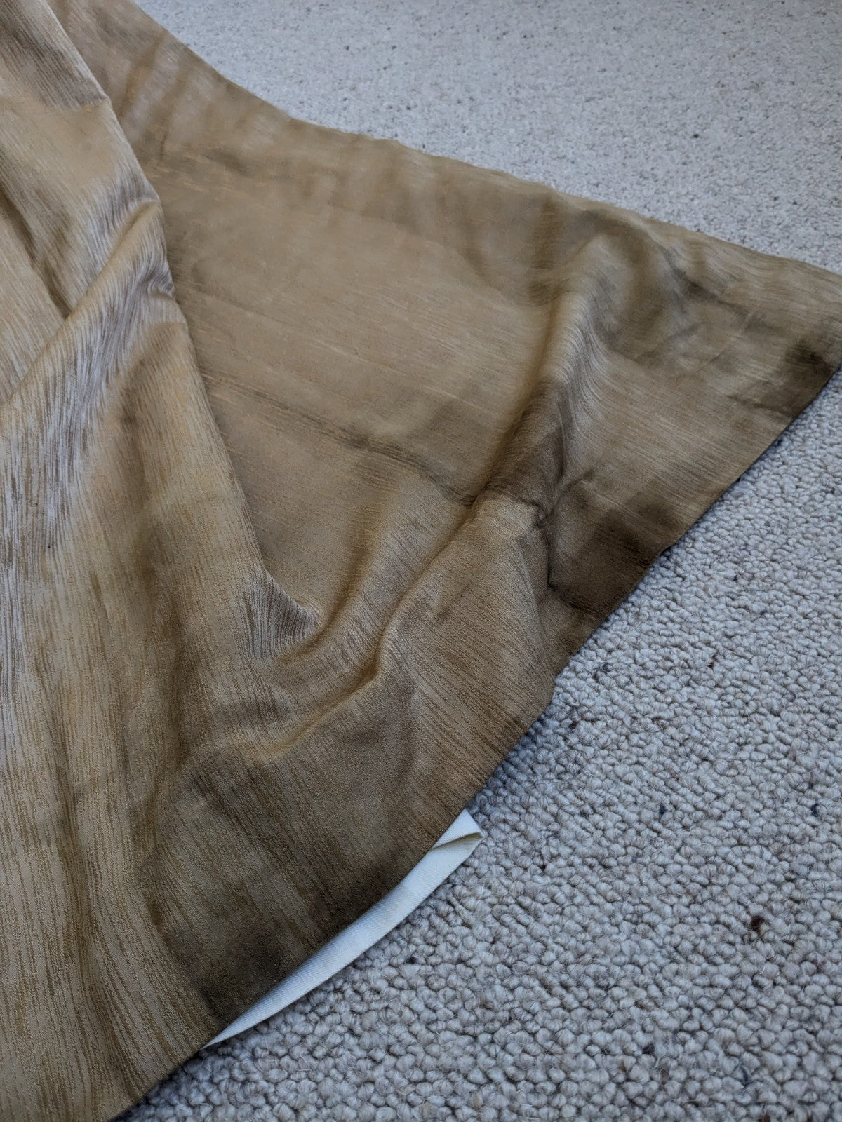 Gold Curtains W100 x L86 inches Textured Long Lined Pencil Pleat READ DESC.