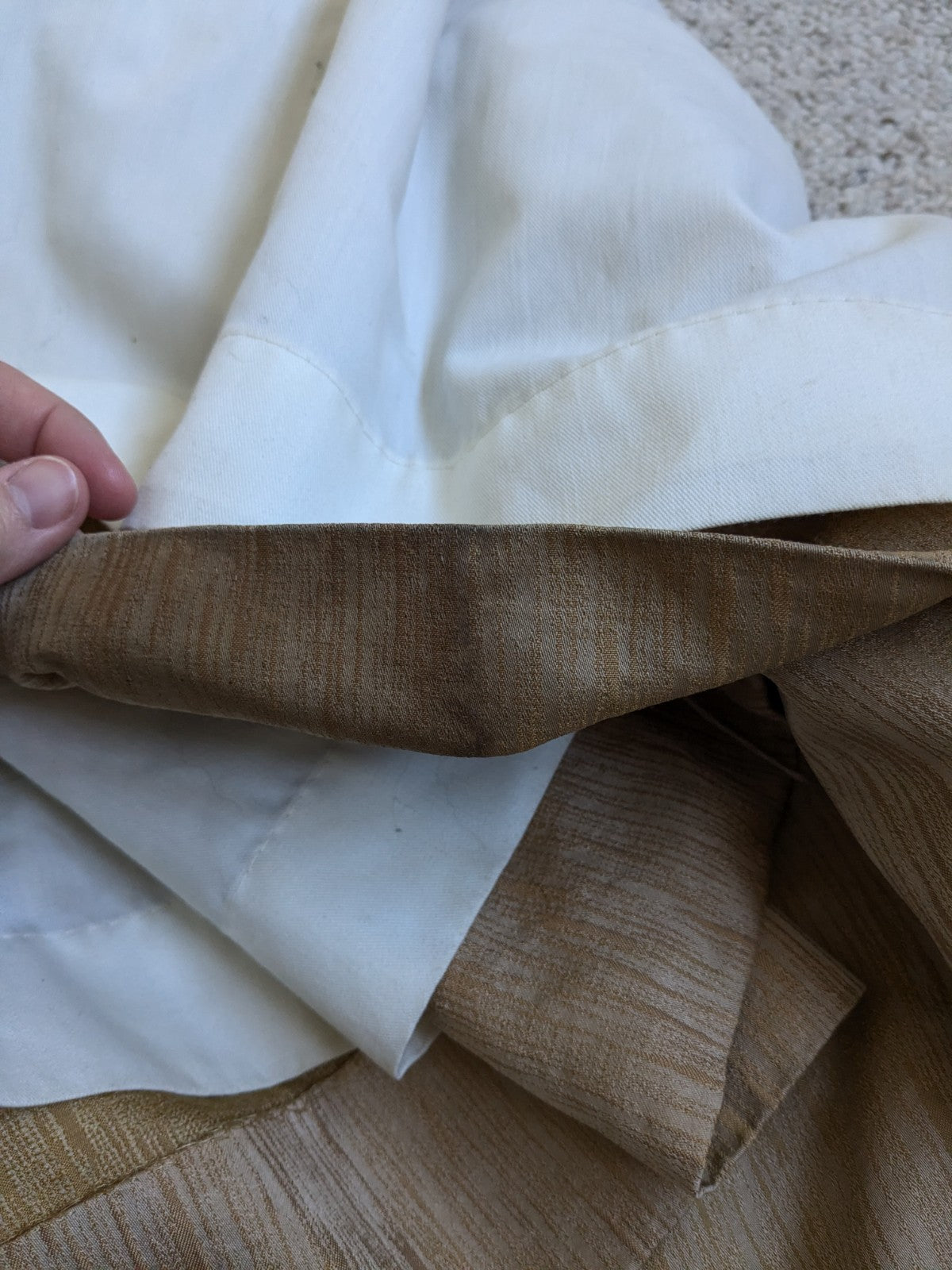 Gold Curtains W100 x L86 inches Textured Long Lined Pencil Pleat READ DESC.