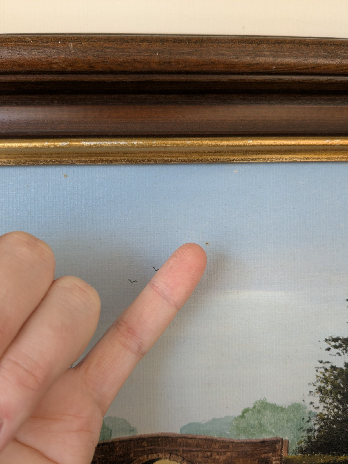 Painting Framed Canal Boat Landscape English Countryside Nick Malone Picture