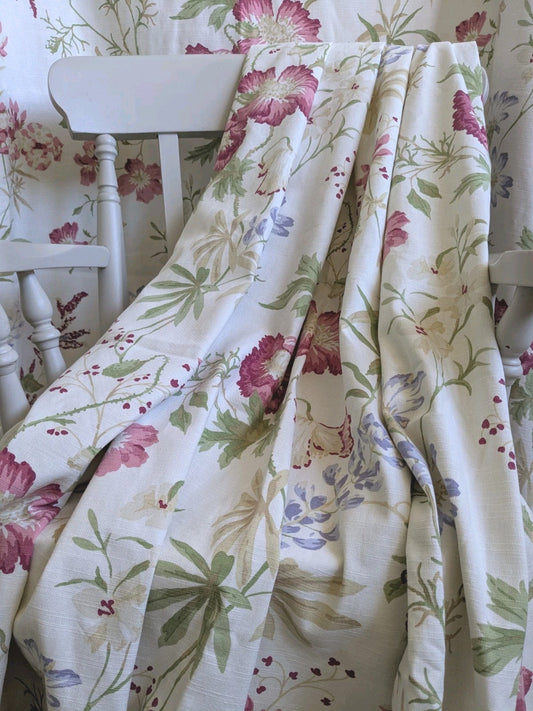 Laura Ashley Neisha Curtains L71" x W62" Floral Wildflower Cottagecore 180x158cm