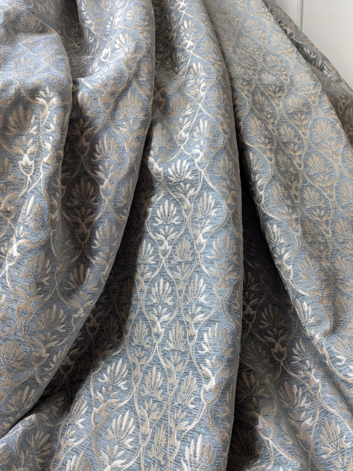 Dunelm Heritage Curtains W229 x D183 cm Duck Egg Blue Lined Extra Wide Thick