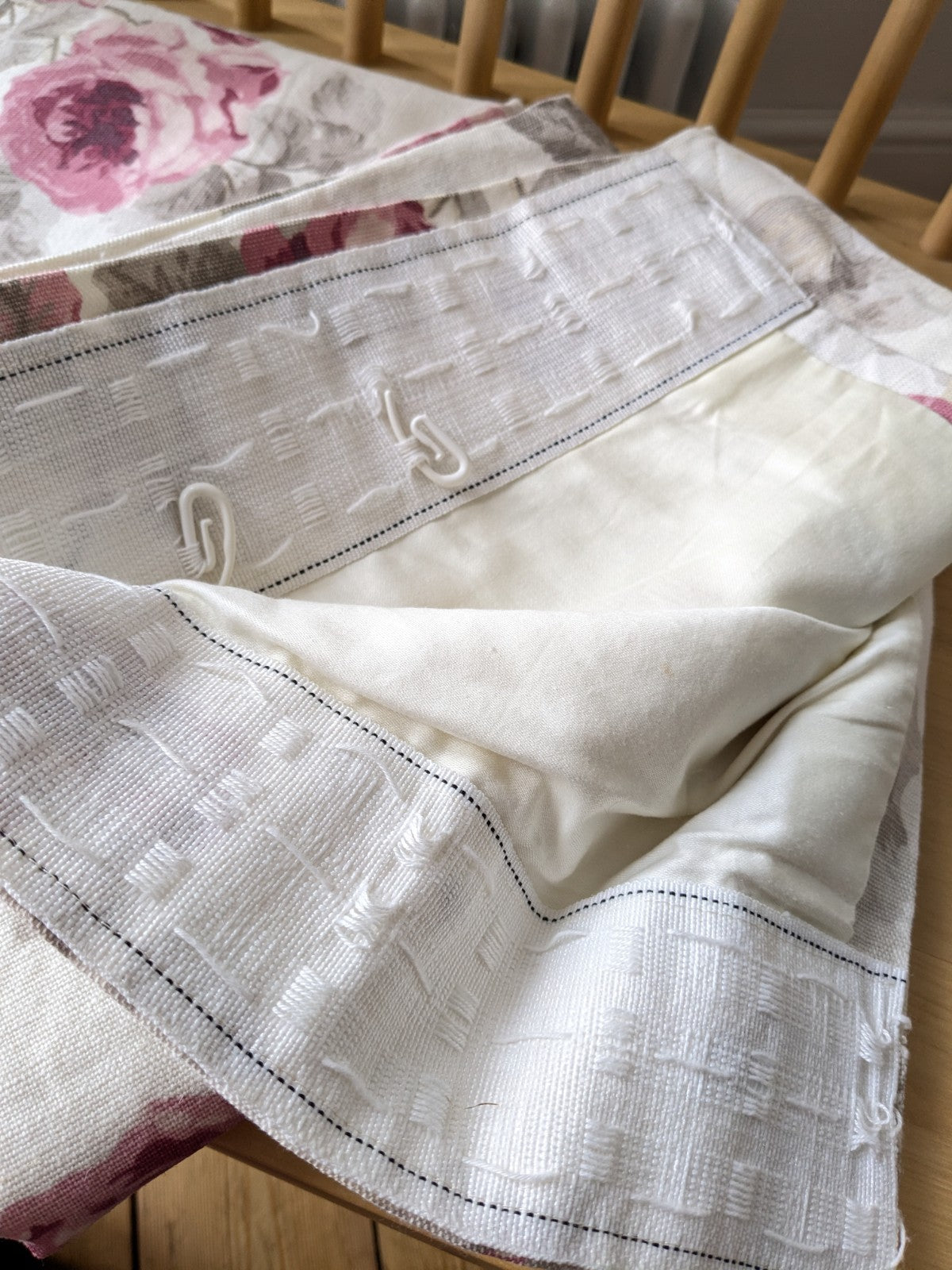 Laura Ashley Door Curtain W50 x L81 inches Rose Cassis Floral Lined Roses