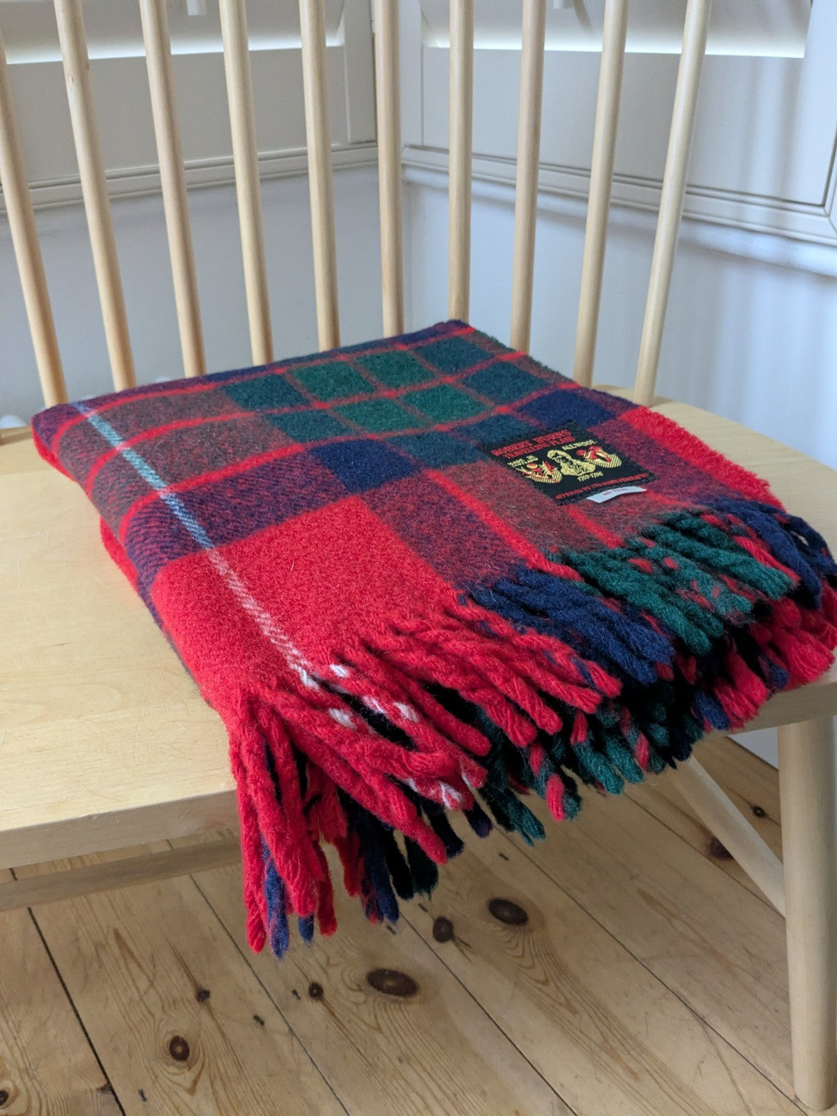 Robert Burns Plaid Blanket Made In Scotland Rug Wool 44" x 35" Christmas Tartan