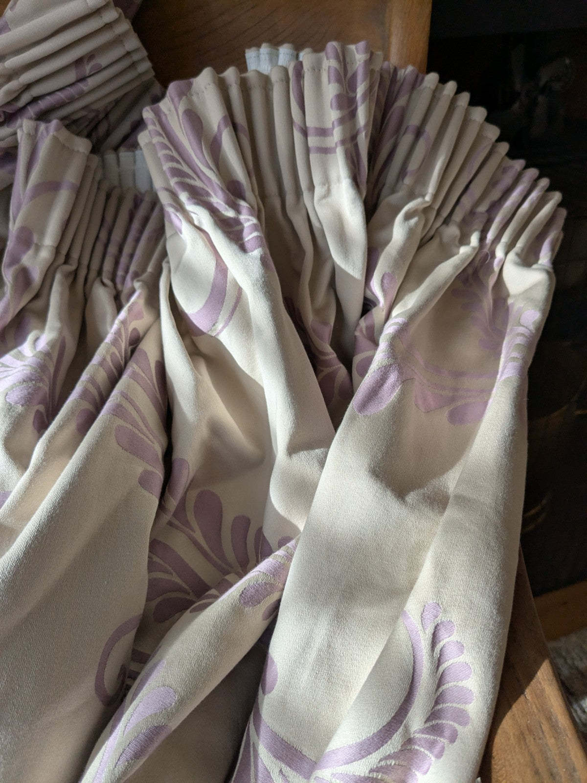 Laura Ashley Single Marchmont Curtain W 128 x D 72 in Lilac Silver READ DESC.