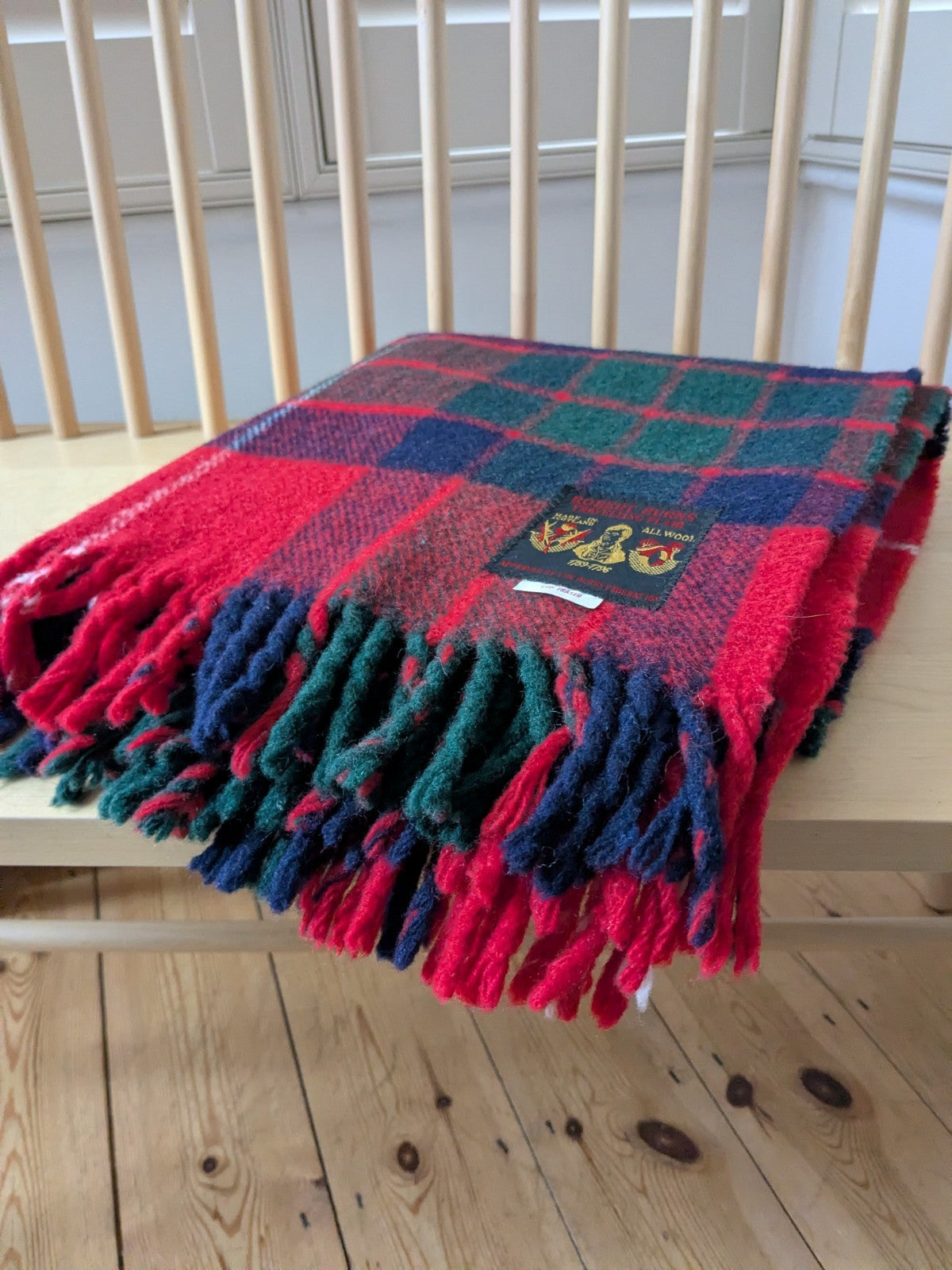 Robert Burns Plaid Blanket Made In Scotland Rug Wool 44" x 35" Christmas Tartan