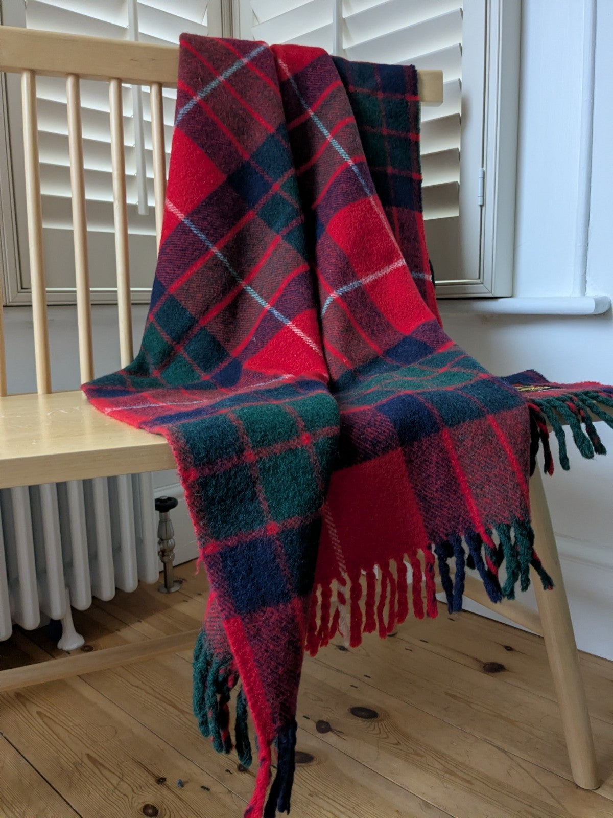 Robert Burns Plaid Blanket Made In Scotland Rug Wool 44" x 35" Christmas Tartan