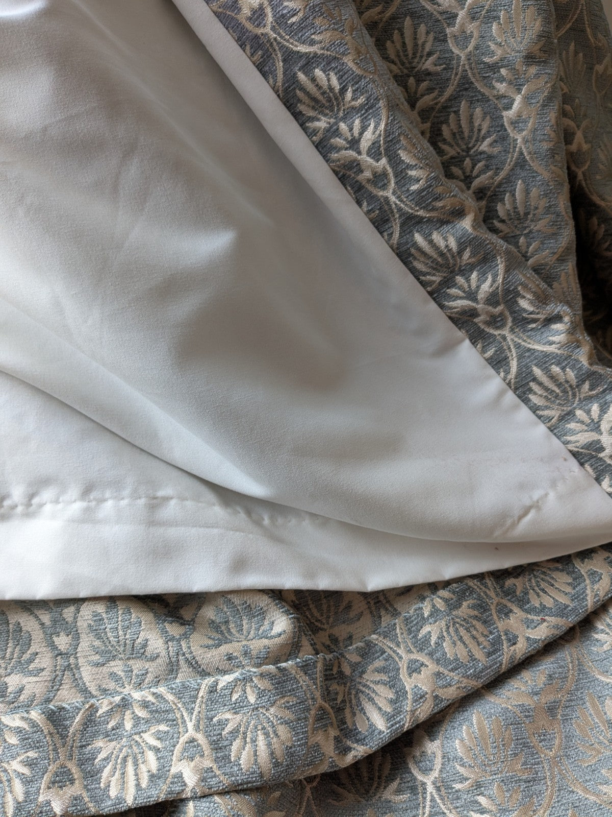 Dunelm Heritage Curtains W229 x D183 cm Duck Egg Blue Lined Extra Wide Thick