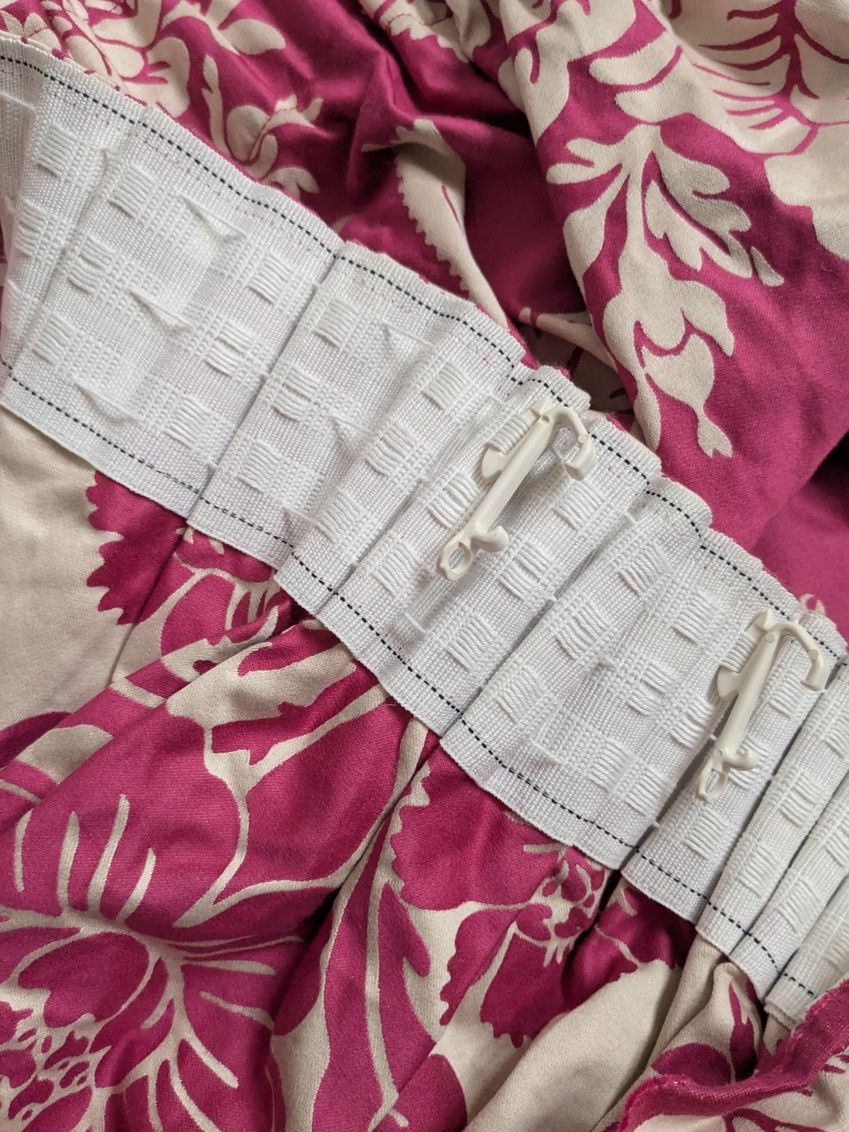 Laura Ashley Candy Pink Tatton Single Door Curtain W137 x L200 cm Unlined Pencil