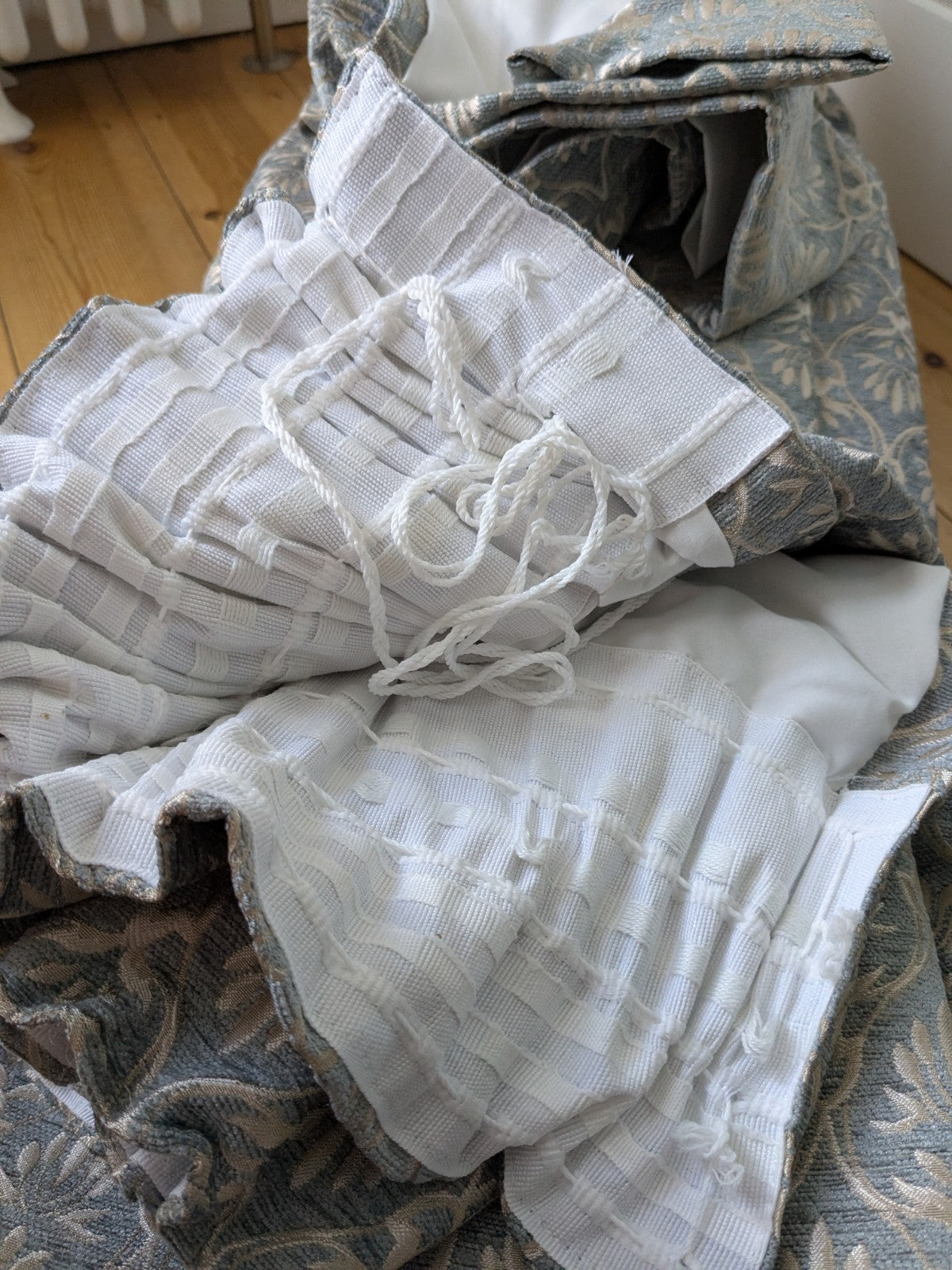 Dunelm Heritage Curtains W229 x D183 cm Duck Egg Blue Lined Extra Wide Thick