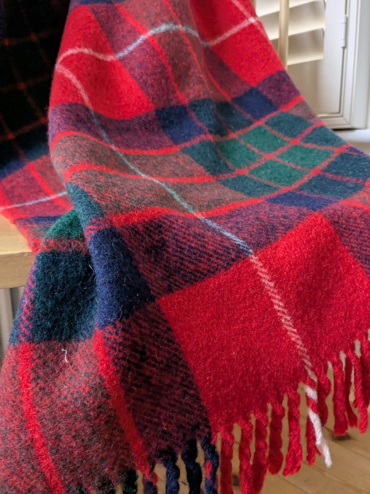 Robert Burns Plaid Blanket Made In Scotland Rug Wool 44" x 35" Christmas Tartan