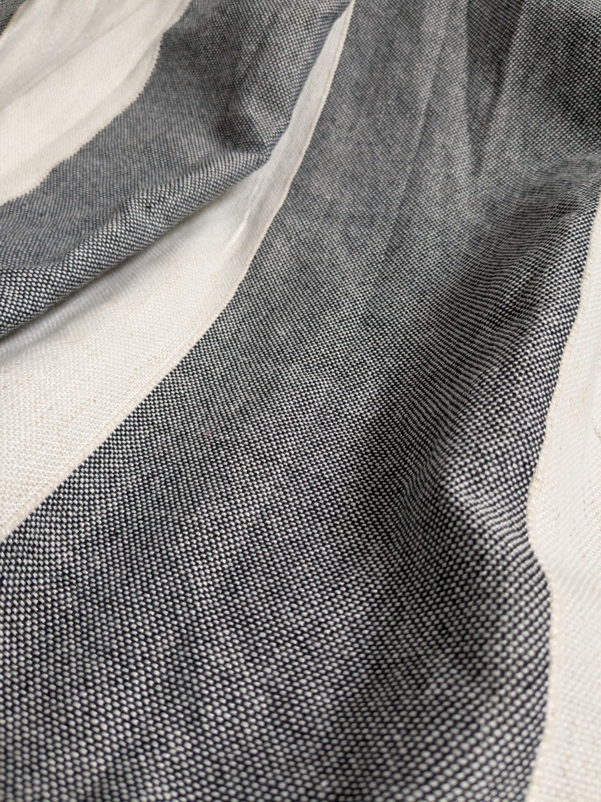 Linen Blend Curtains W168 x L182 cm Blue Off-white Wide Stripes Eyelet Nautical