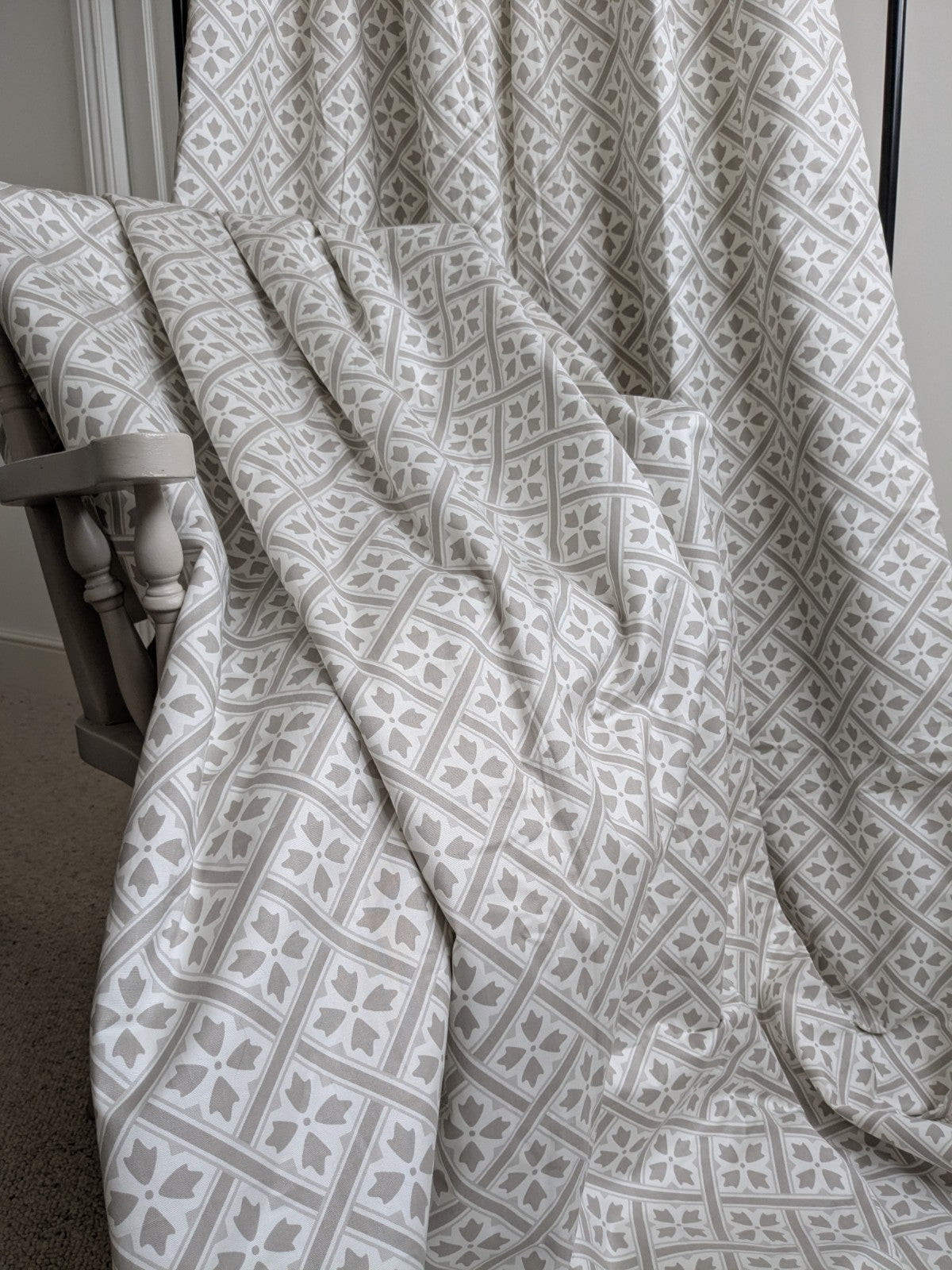 Laura Ashley Mr Jones Pinch Pleat Fleece Lined Curtains D89 x W26.5" Warm Long