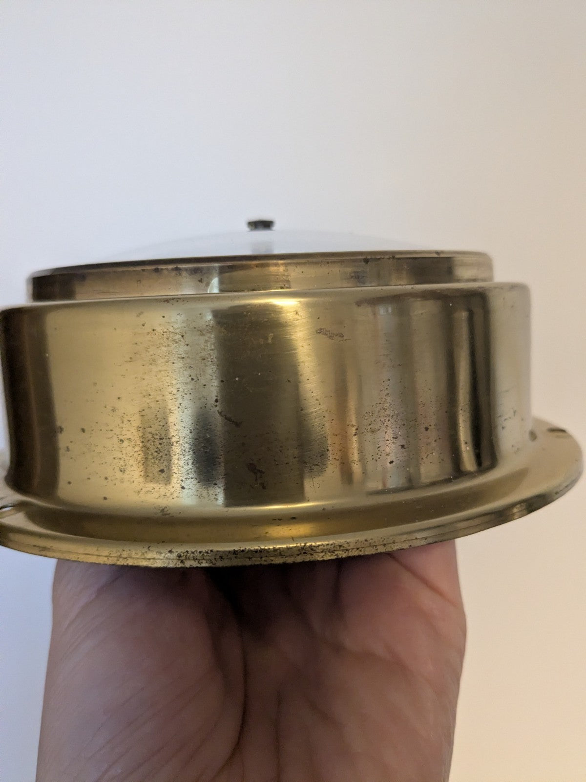 Westclox Wall Mounted Barometer Thermometer Home Weather Brass 6 x 2 in 