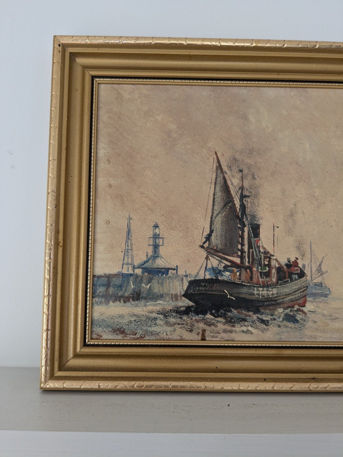 Joe Crowfoot  - Lowestoft Drifter Our Allies Framed Fishing Boat READ DESCRIPTIO