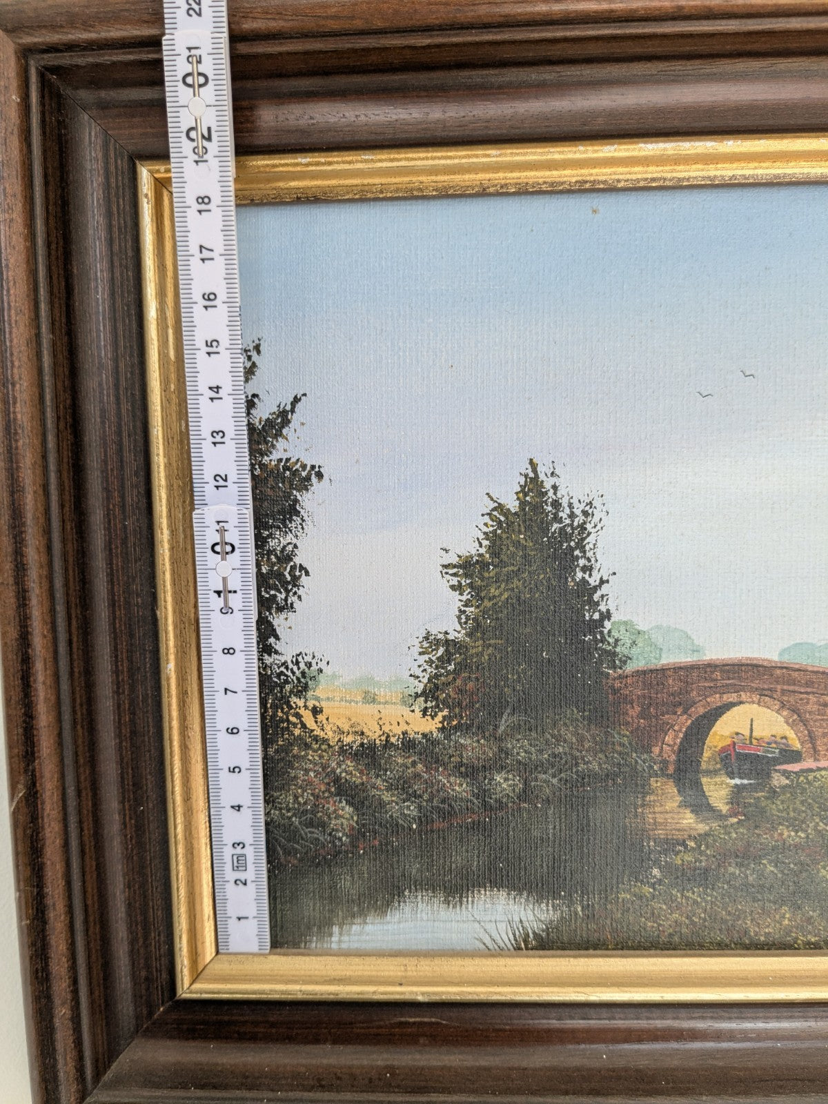 Painting Framed Canal Boat Landscape English Countryside Nick Malone Picture